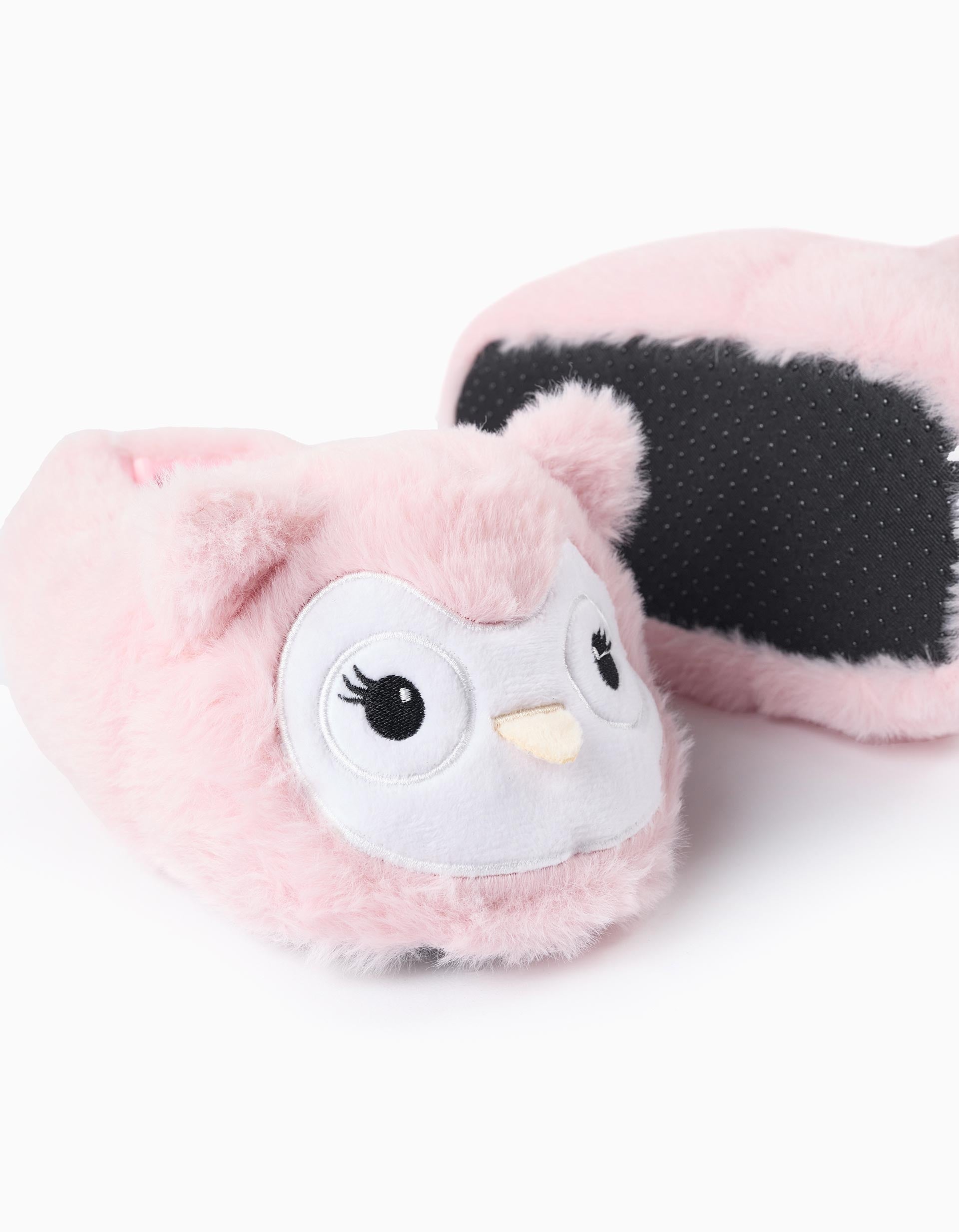 Pantuflas de Peluche para Niña 'Búho', Rosa