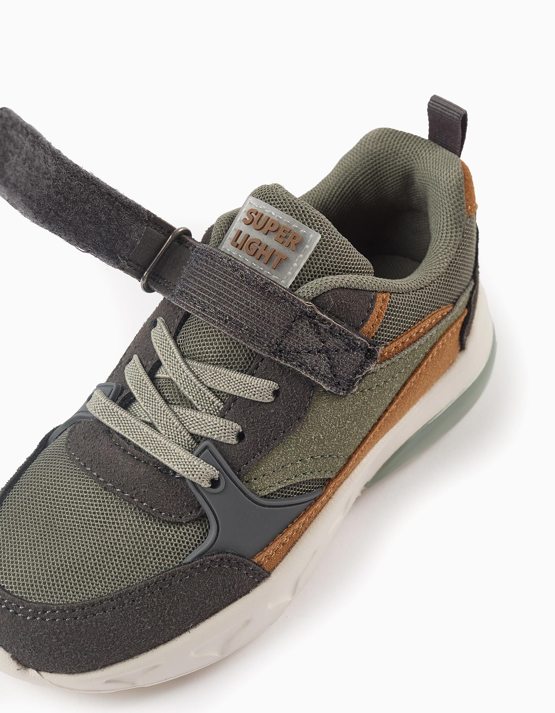 Zapatillas con Luces para Niño 'ZY Superlight Runner', Verde/Camel