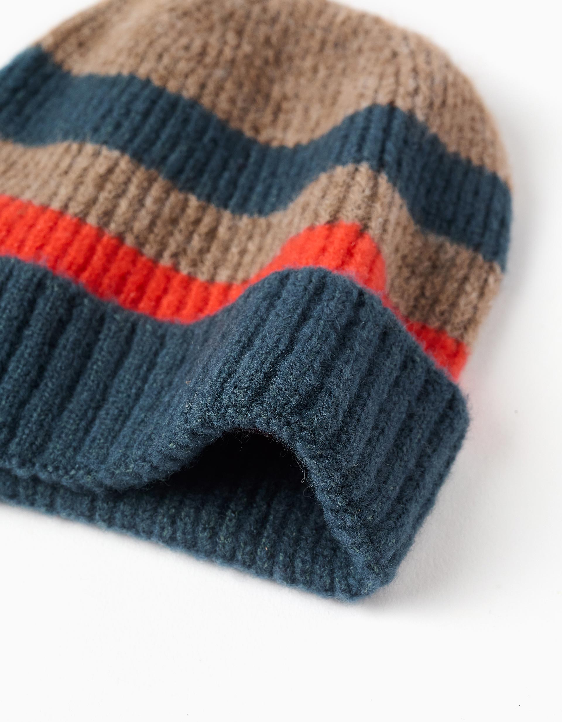 Gorro de Malha às Riscas para Menino, Multicolor