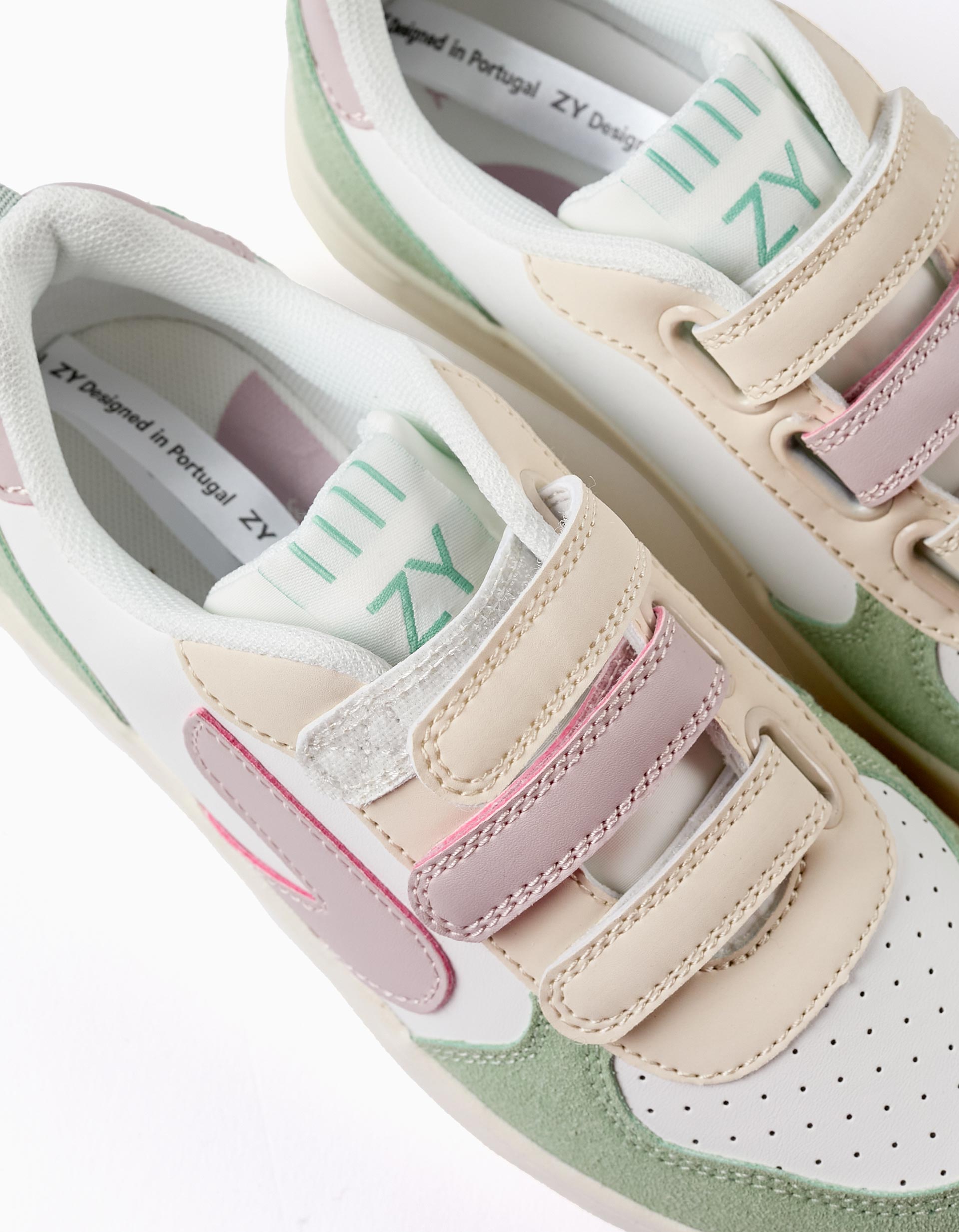 Sapatilhas para Menina 'ZY Move', Branco/Rosa/Verde