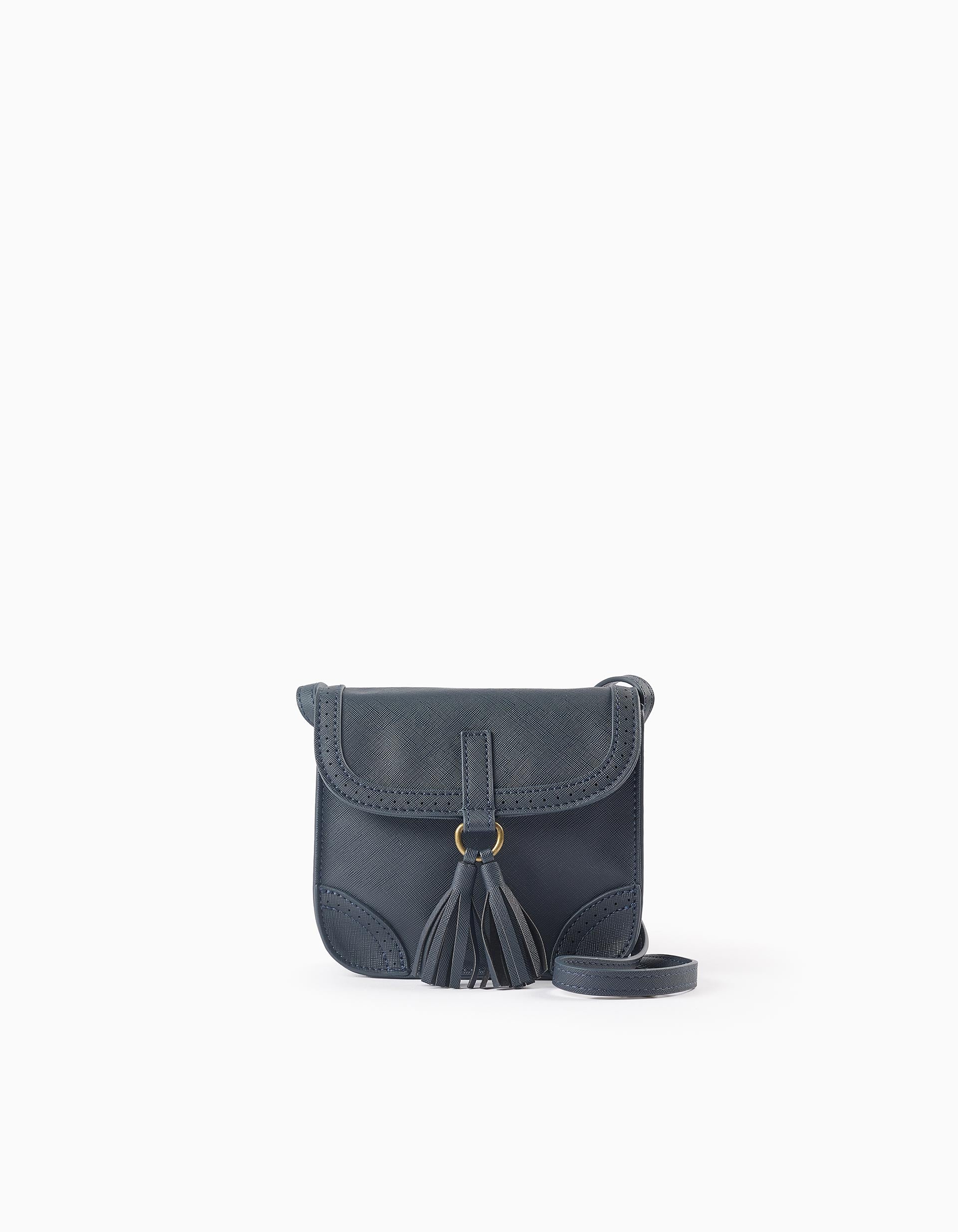 Bolso Bandolera Con Berloques para Bebé y Niña, Azul Oscuro