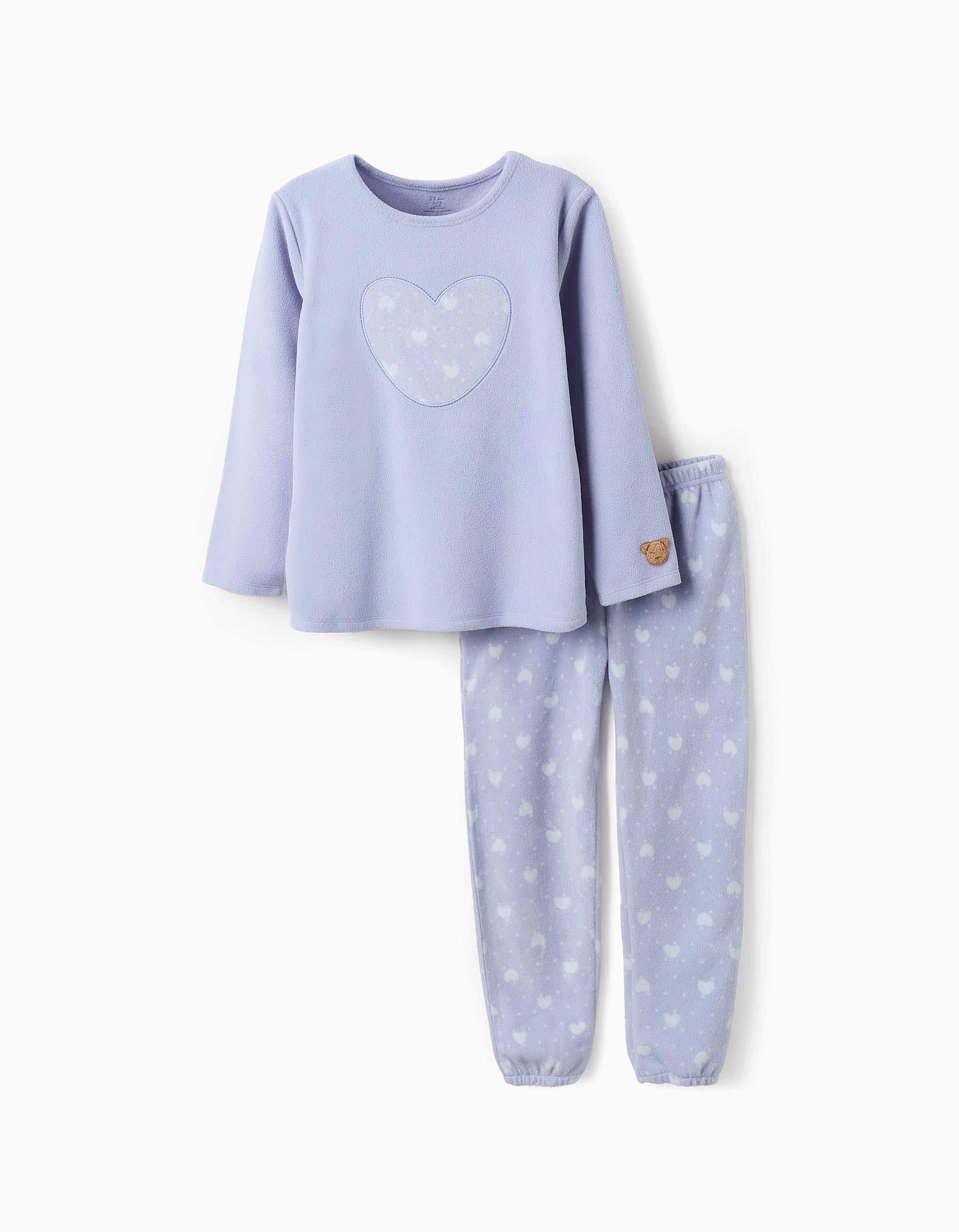 Polar Pyjama for Girls 'Heart', Blue