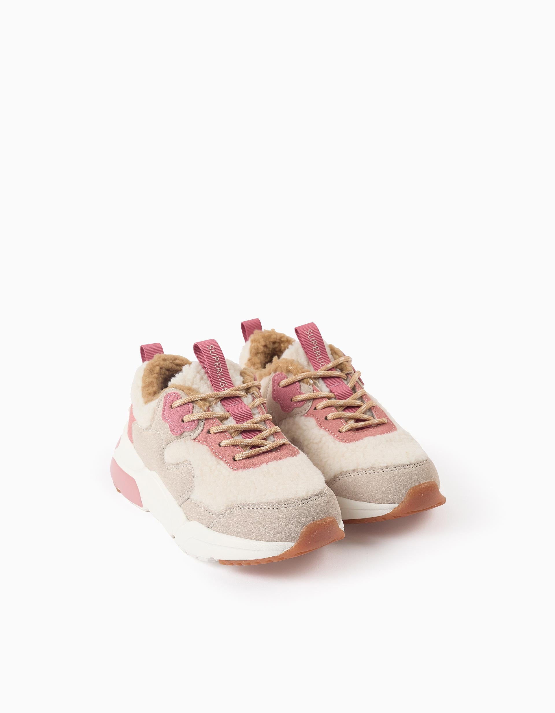 Baskets en Sherpa pour Fille 'Superlight Runner', Rose/Beige