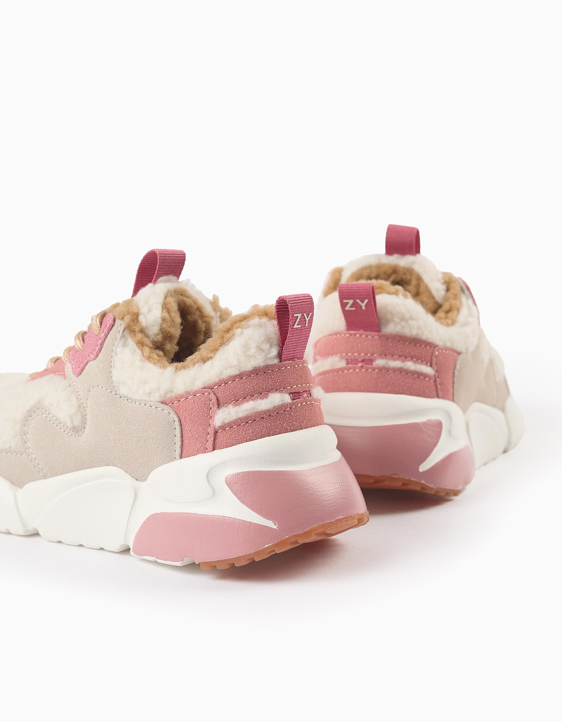 Baskets en Sherpa pour Fille 'Superlight Runner', Rose/Beige