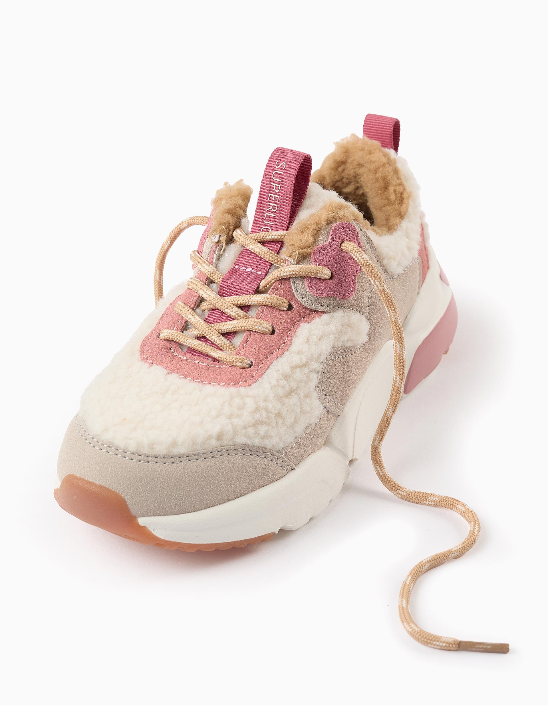 Baskets en Sherpa pour Fille 'Superlight Runner', Rose/Beige