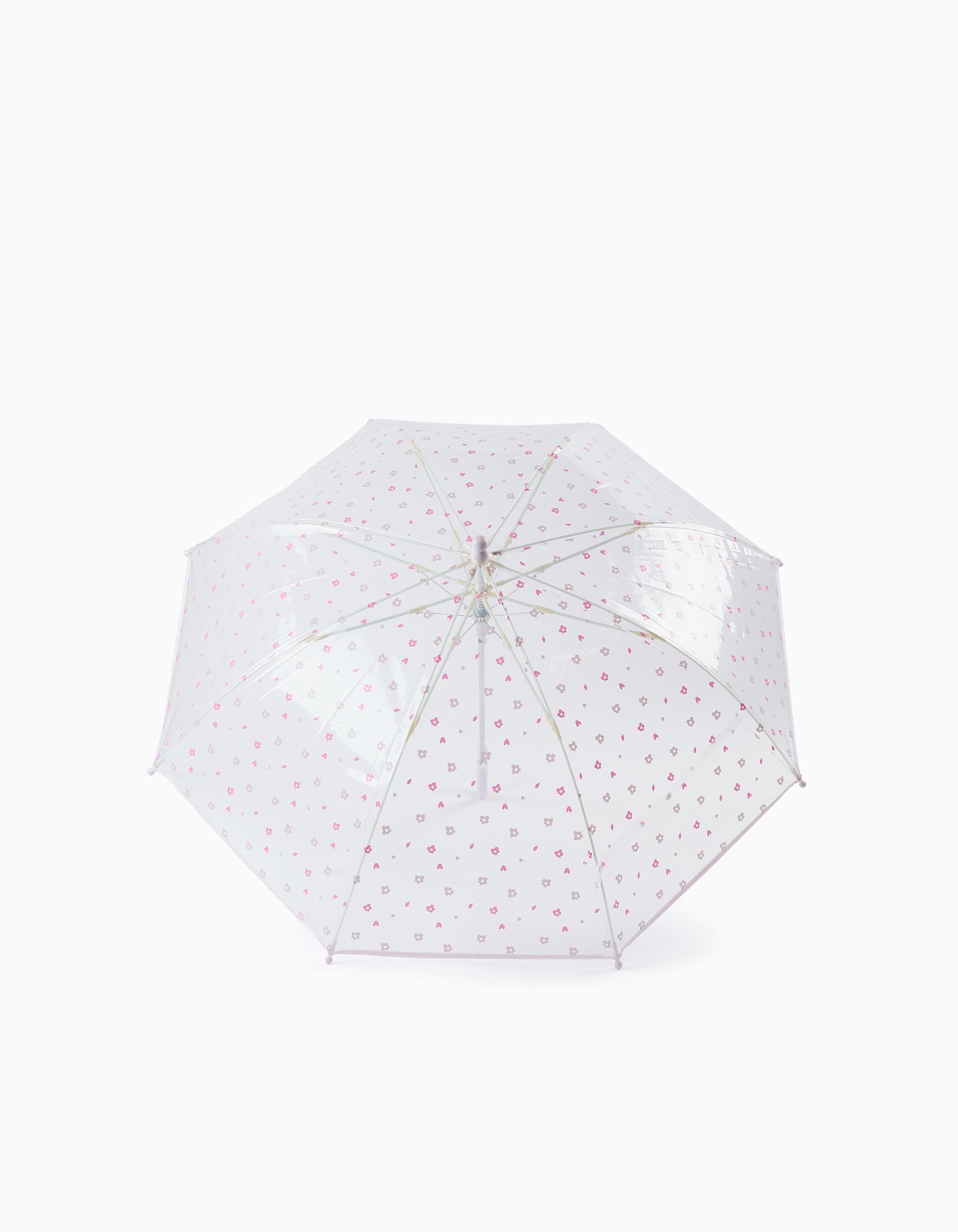 Parapluie pour Bébé et Fille 'Fleurs', Transparent/Rose