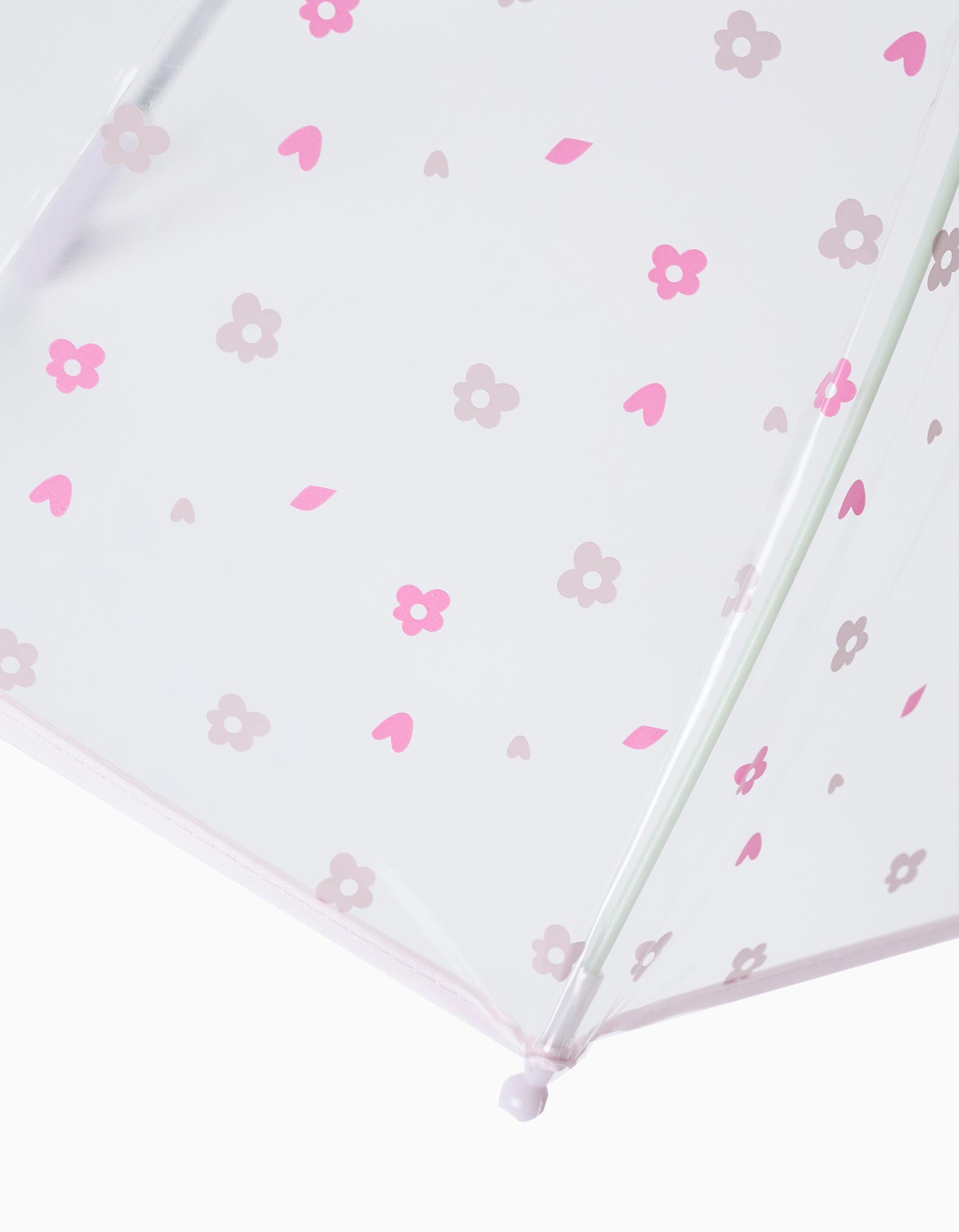 Parapluie pour Bébé et Fille 'Fleurs', Transparent/Rose