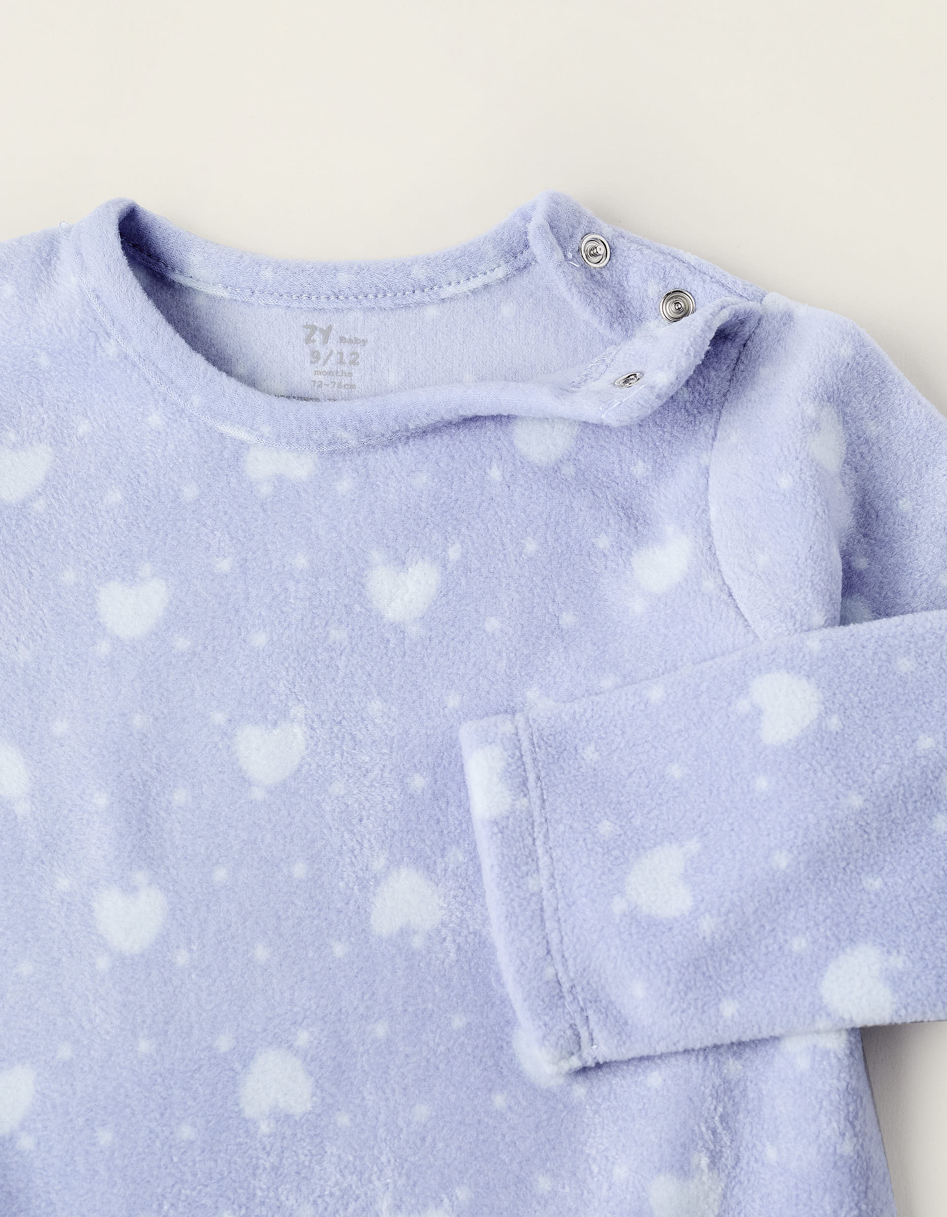 Babygrow Polar para Bebé Menina 'Corações', Lilás