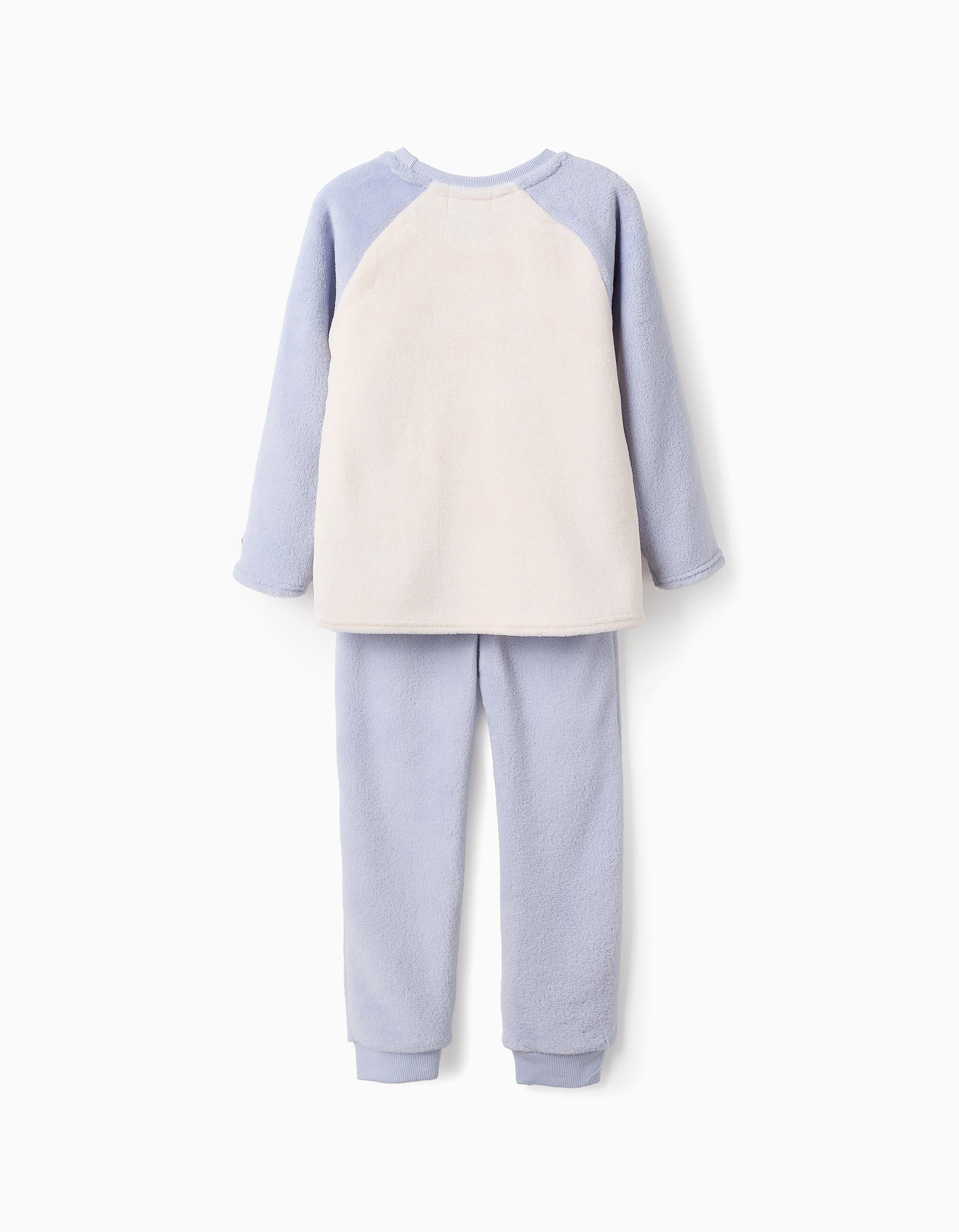 Pyjama en Peluche pour Fille 'Chouette', Blanc/Bleu