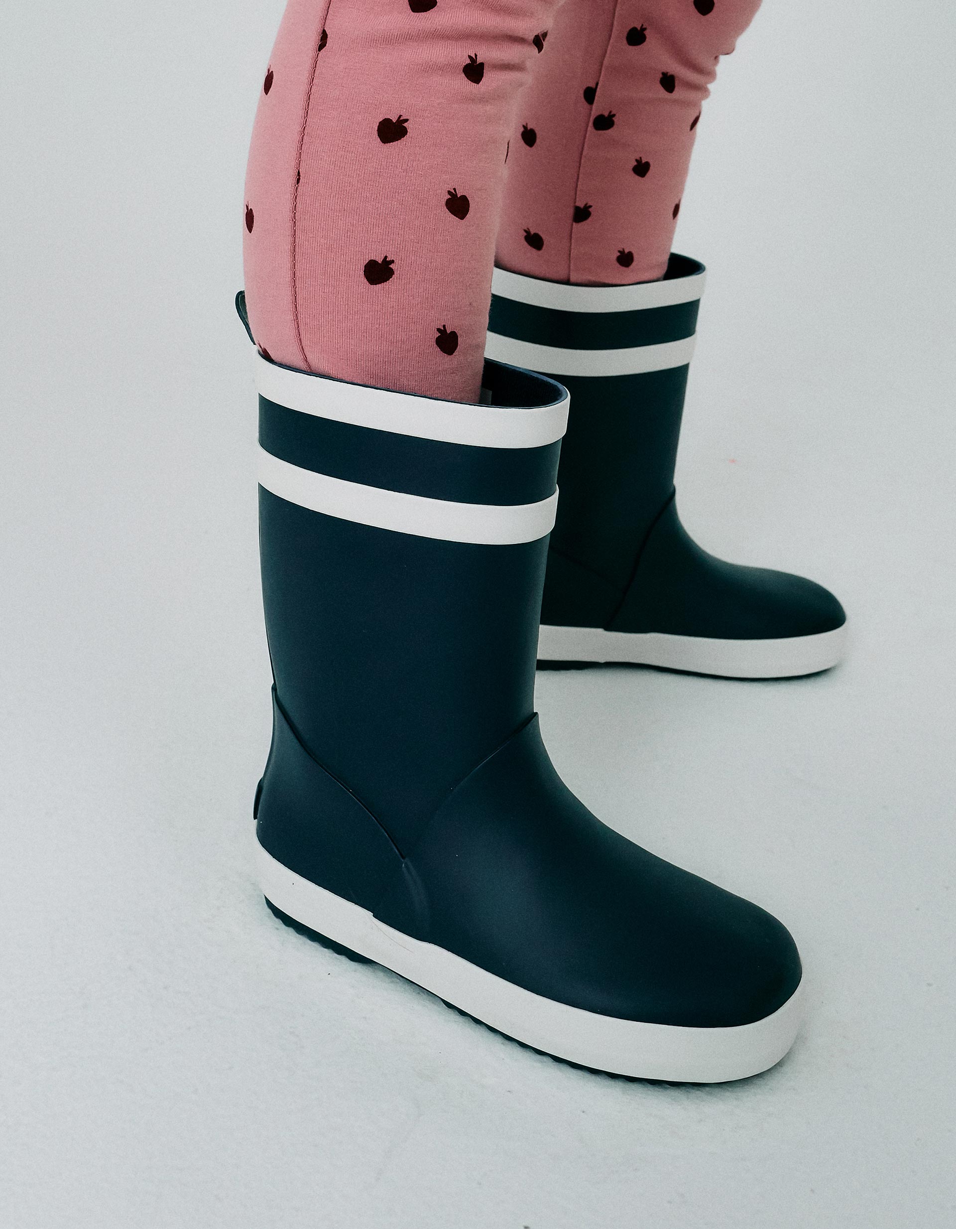 Striped Wellies for Children, Dark Blue