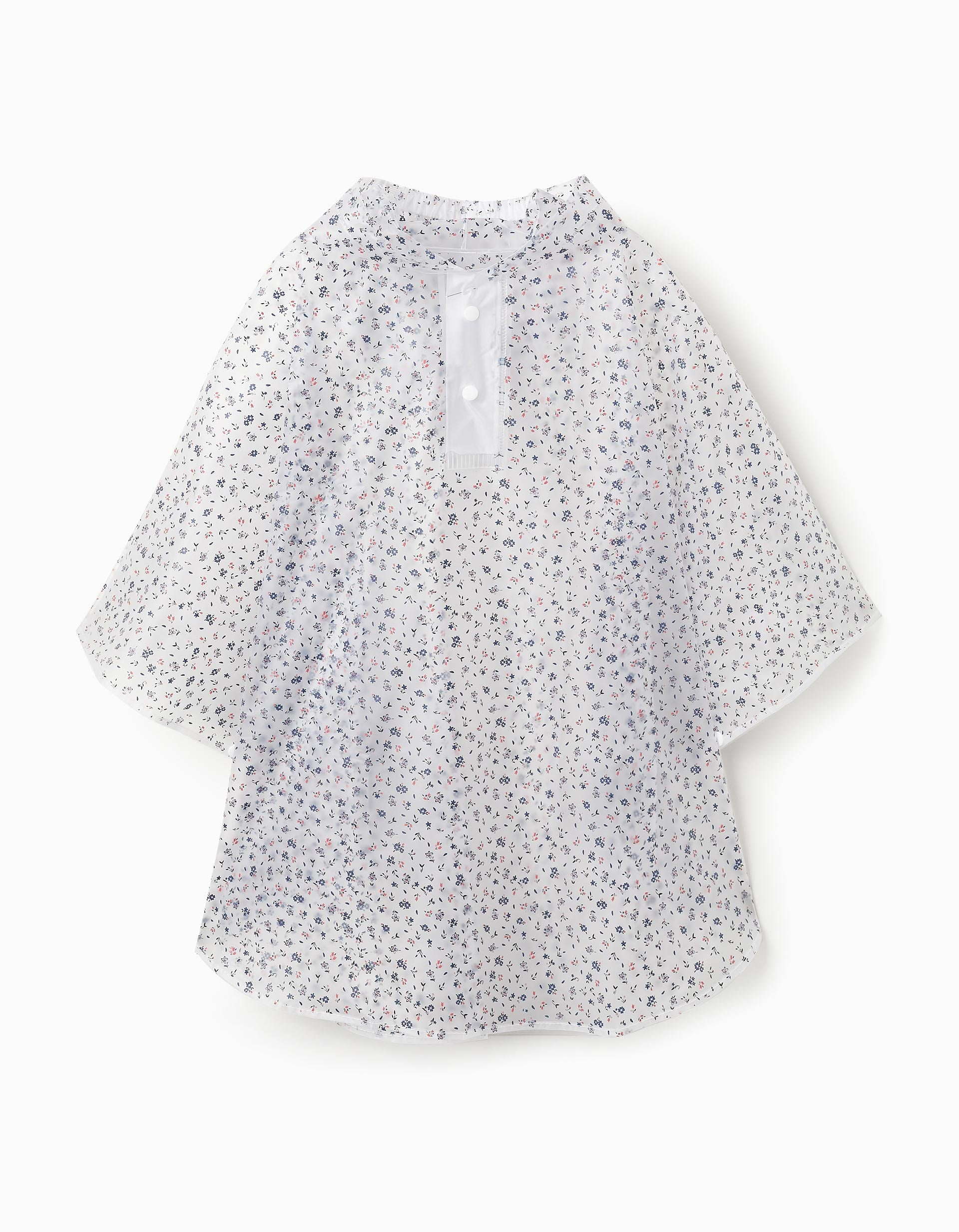 Capa de Chuva Poncho para Bebé e Menina 'Floral', Transparente