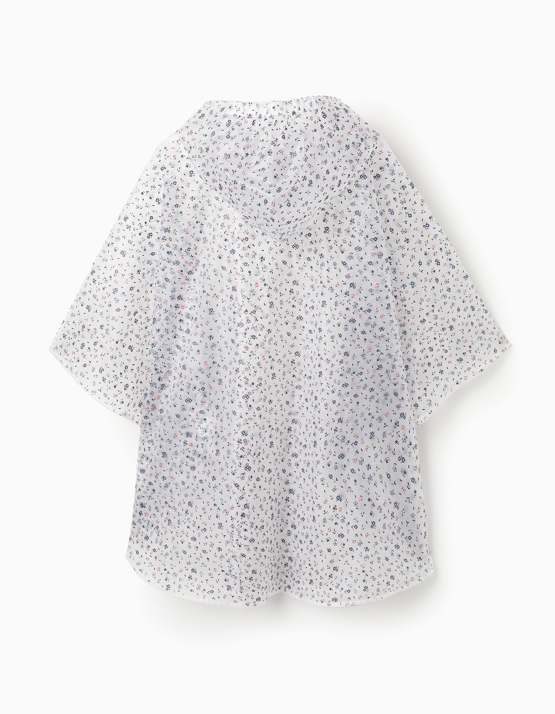 Capa de Chuva Poncho para Bebé e Menina 'Floral', Transparente