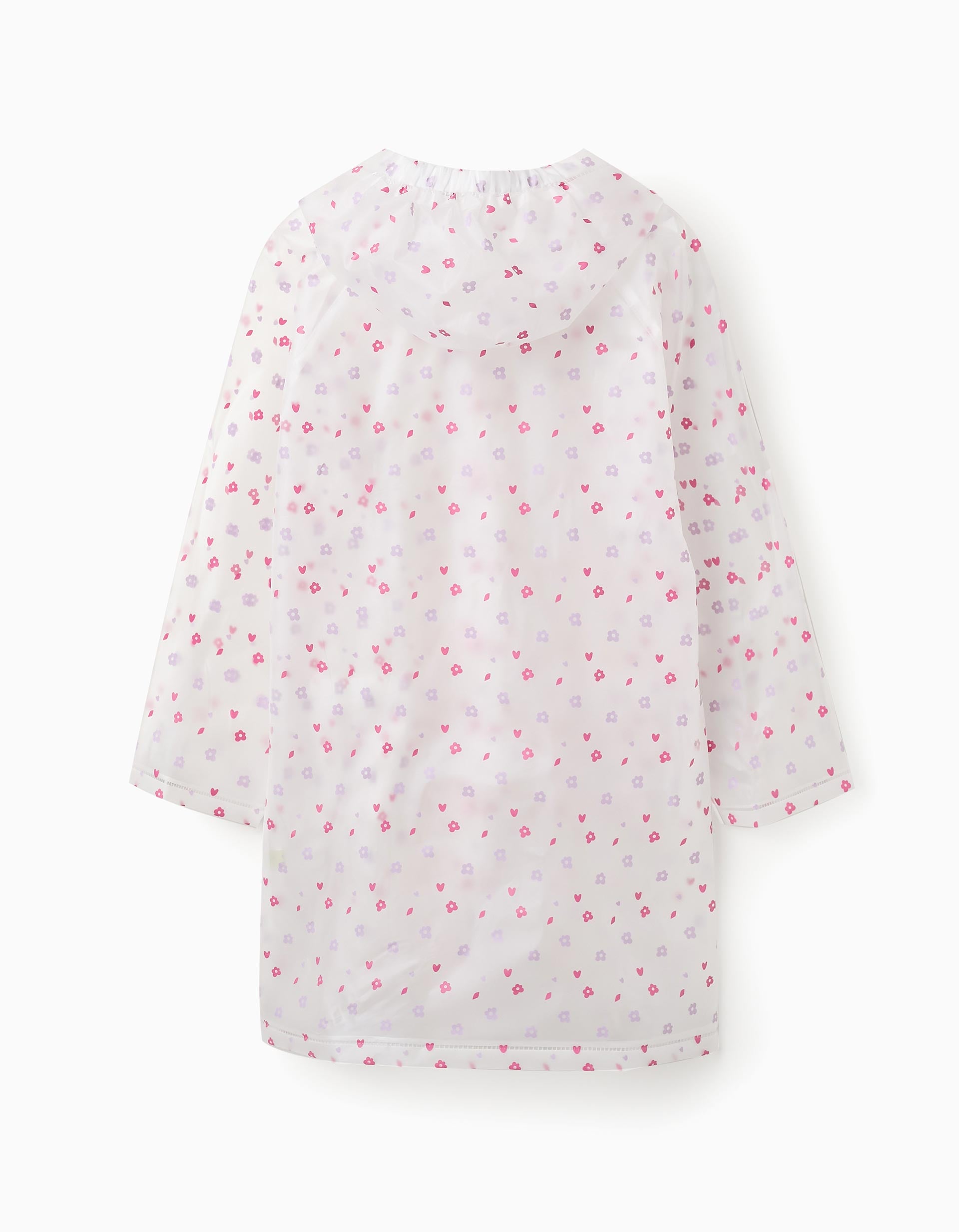 Capa de Chuva Floral para Menina, Transparente