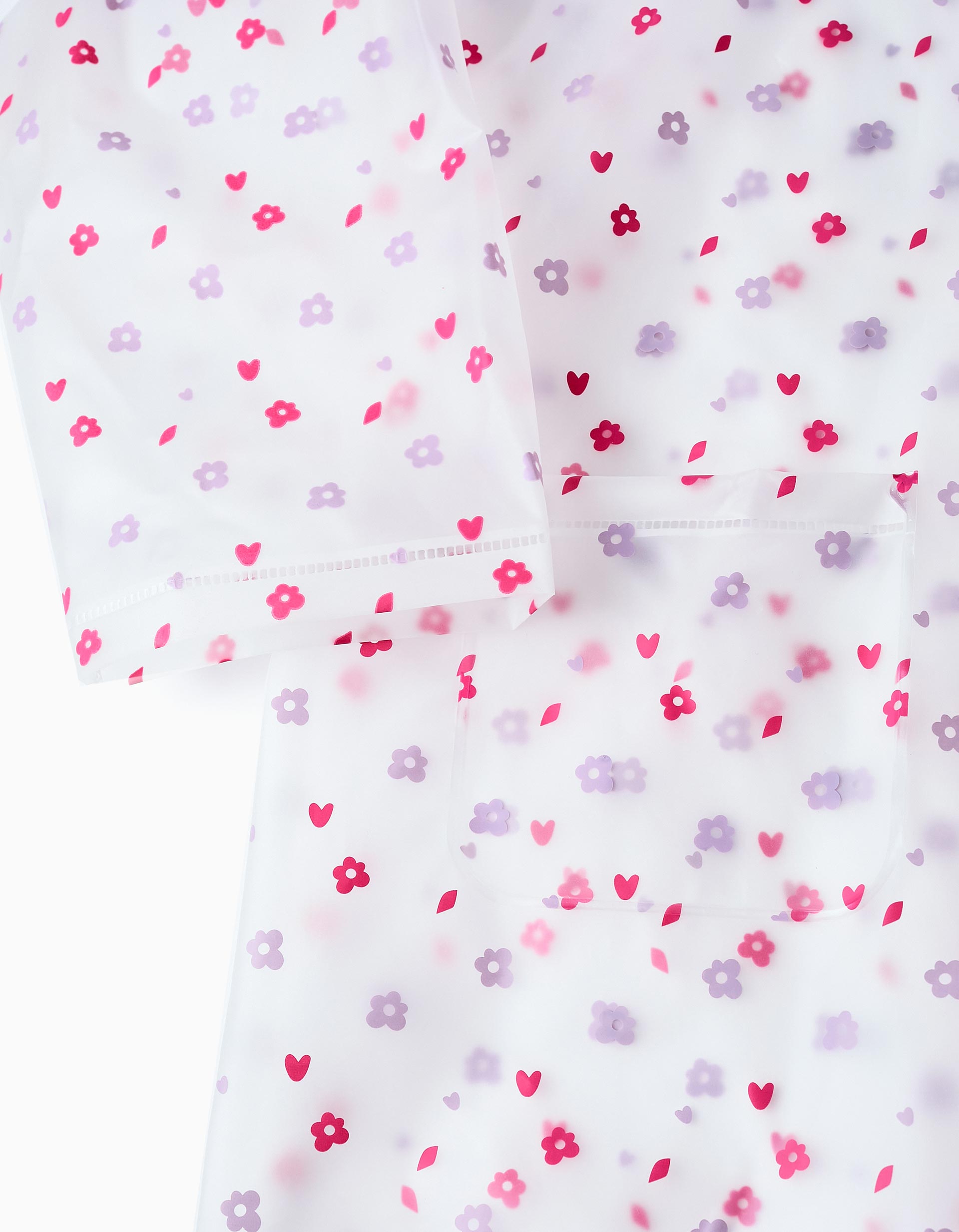 Capa de Chuva Floral para Menina, Transparente