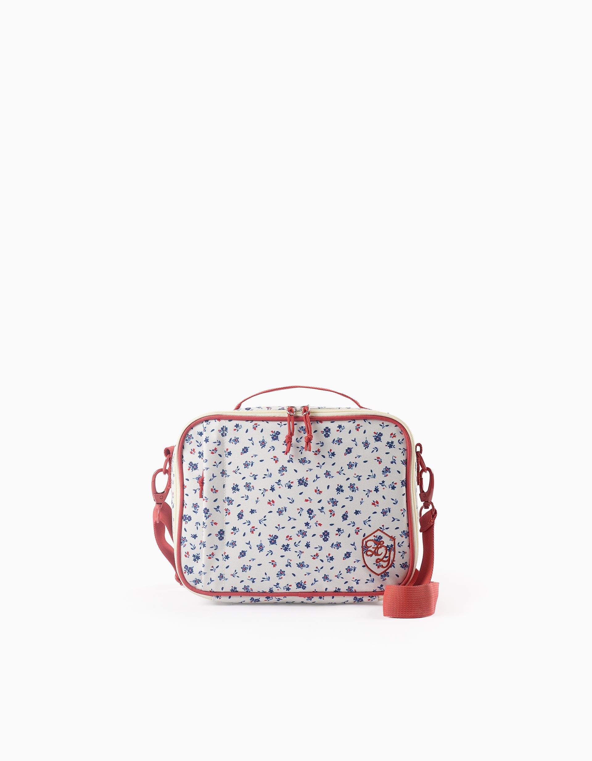 Sac à Lunch Isotherme Floral pour Fille, Beige/Orange