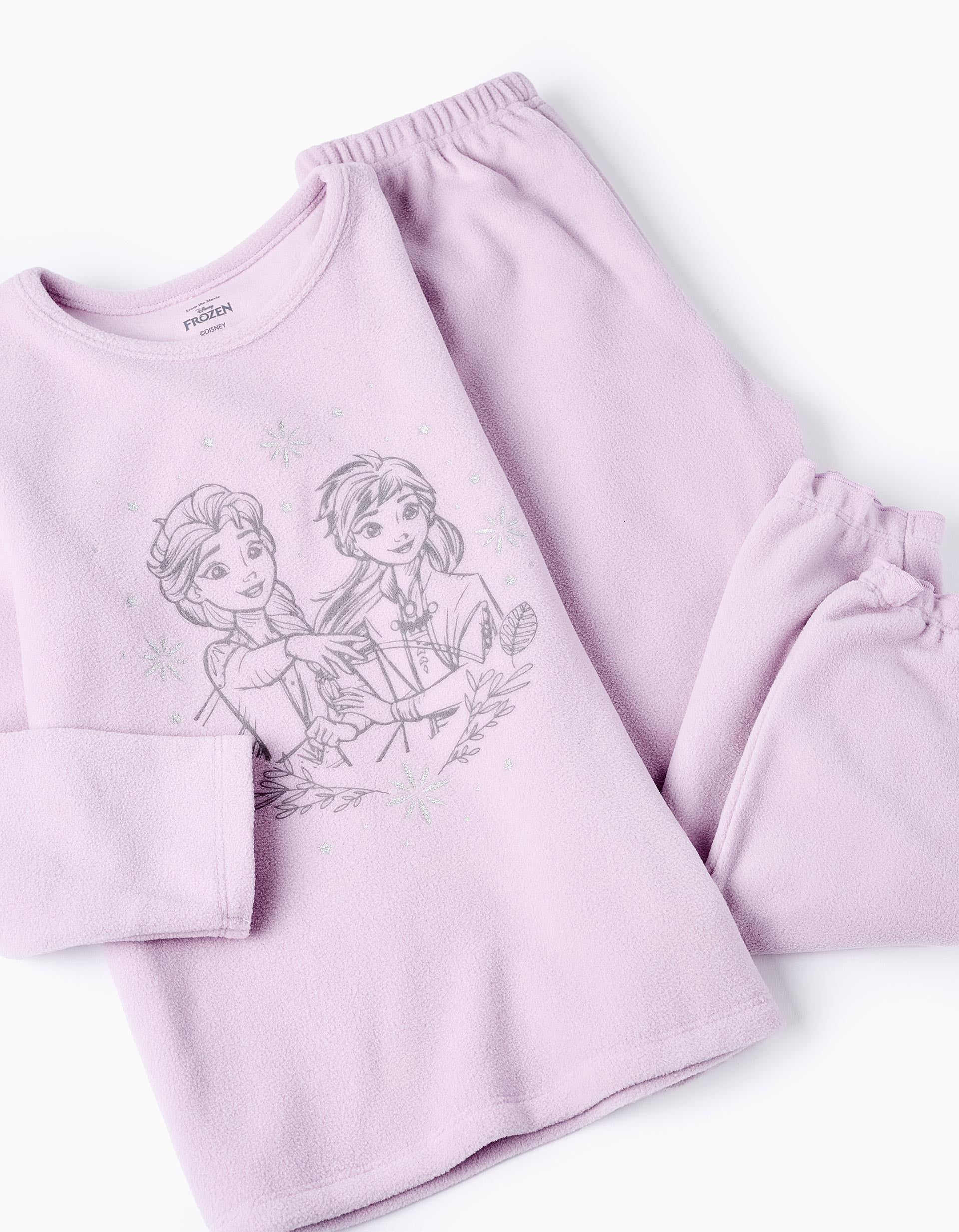 Pyjama en Polaire pour Fille 'Elsa & Anna', Lilas