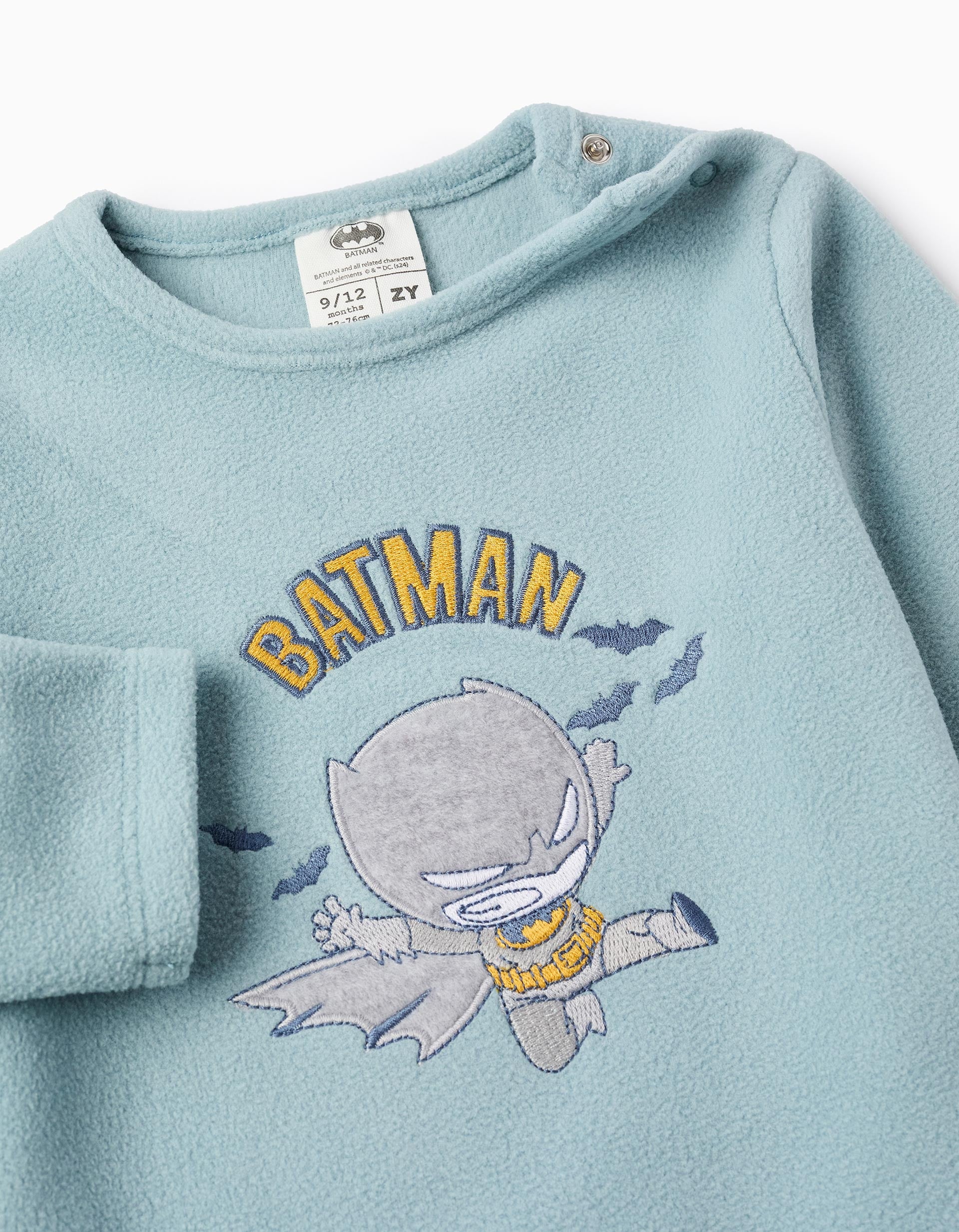 Pyjama Polaire pour Bébé Garçon 'Batman', Gris/Bleu