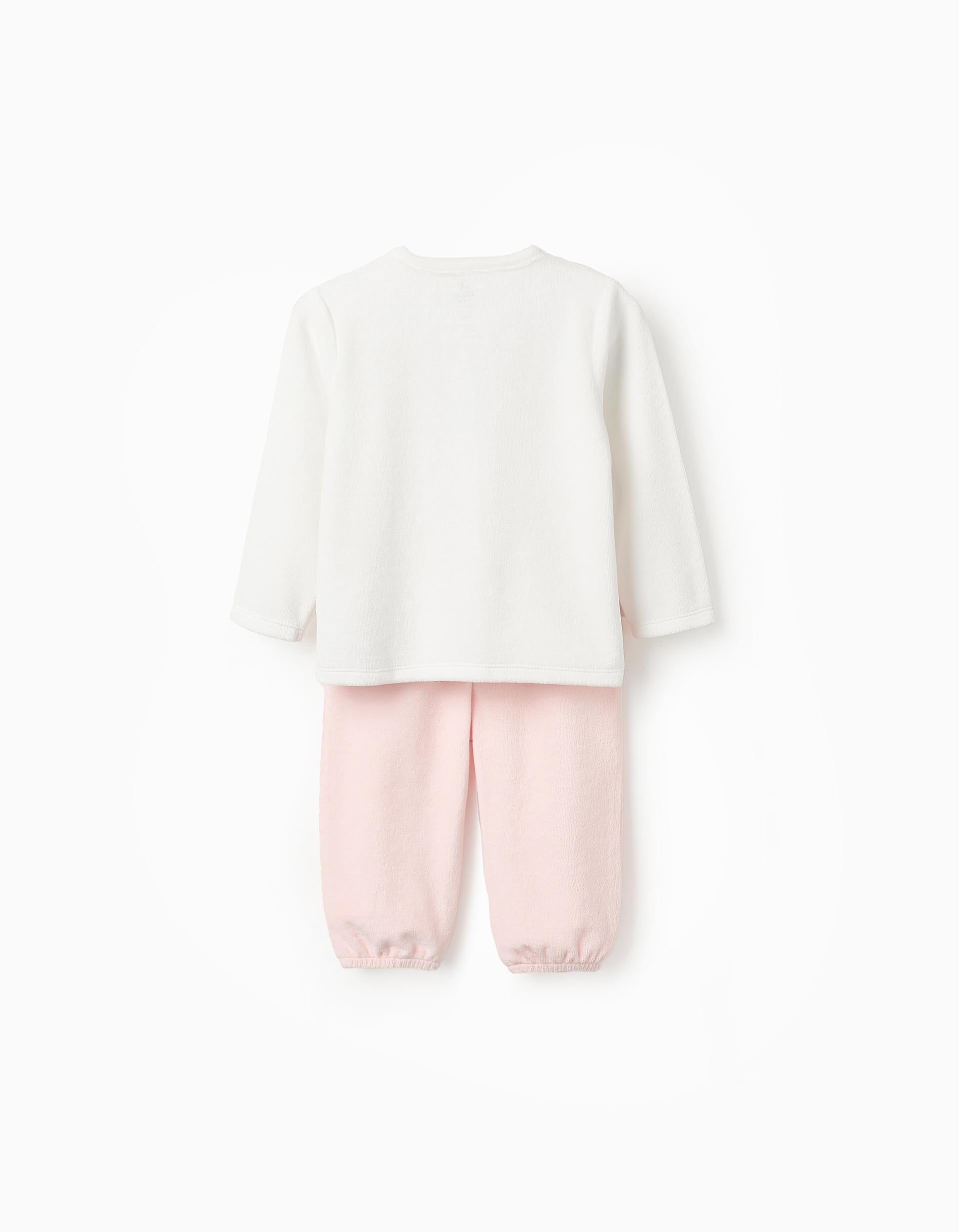 Pijama de Veludo para Bebé Menina 'Aristogatos', Branco/Rosa