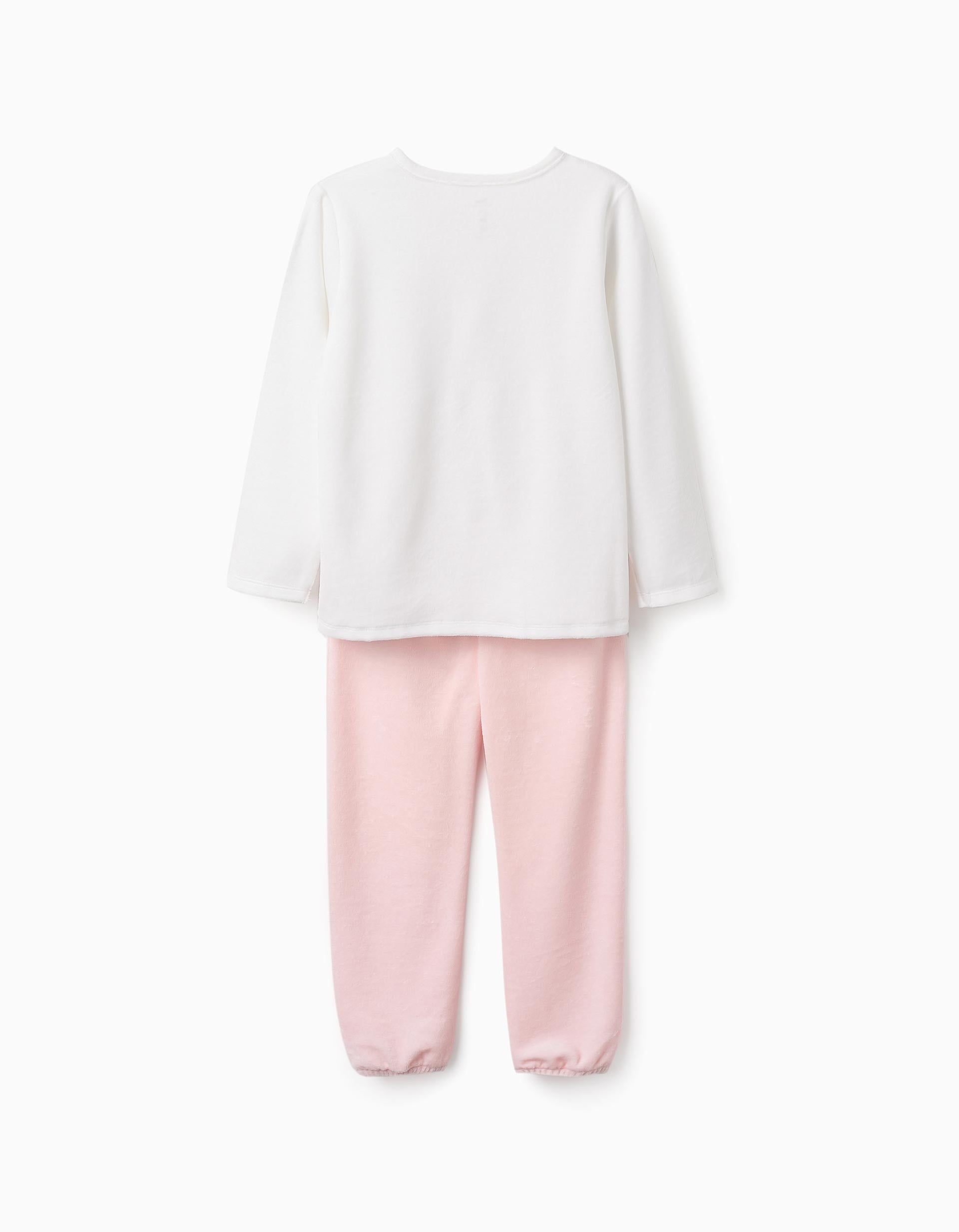 Pyjama en Velours pour Fille 'Stitch & Angel', Rose/Blanc