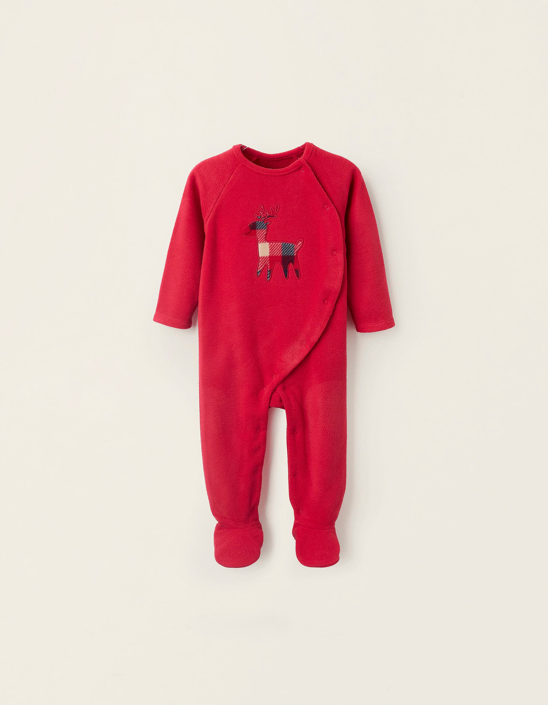 Grenouillère Polaire pour Bébé 'Renne', Rouge