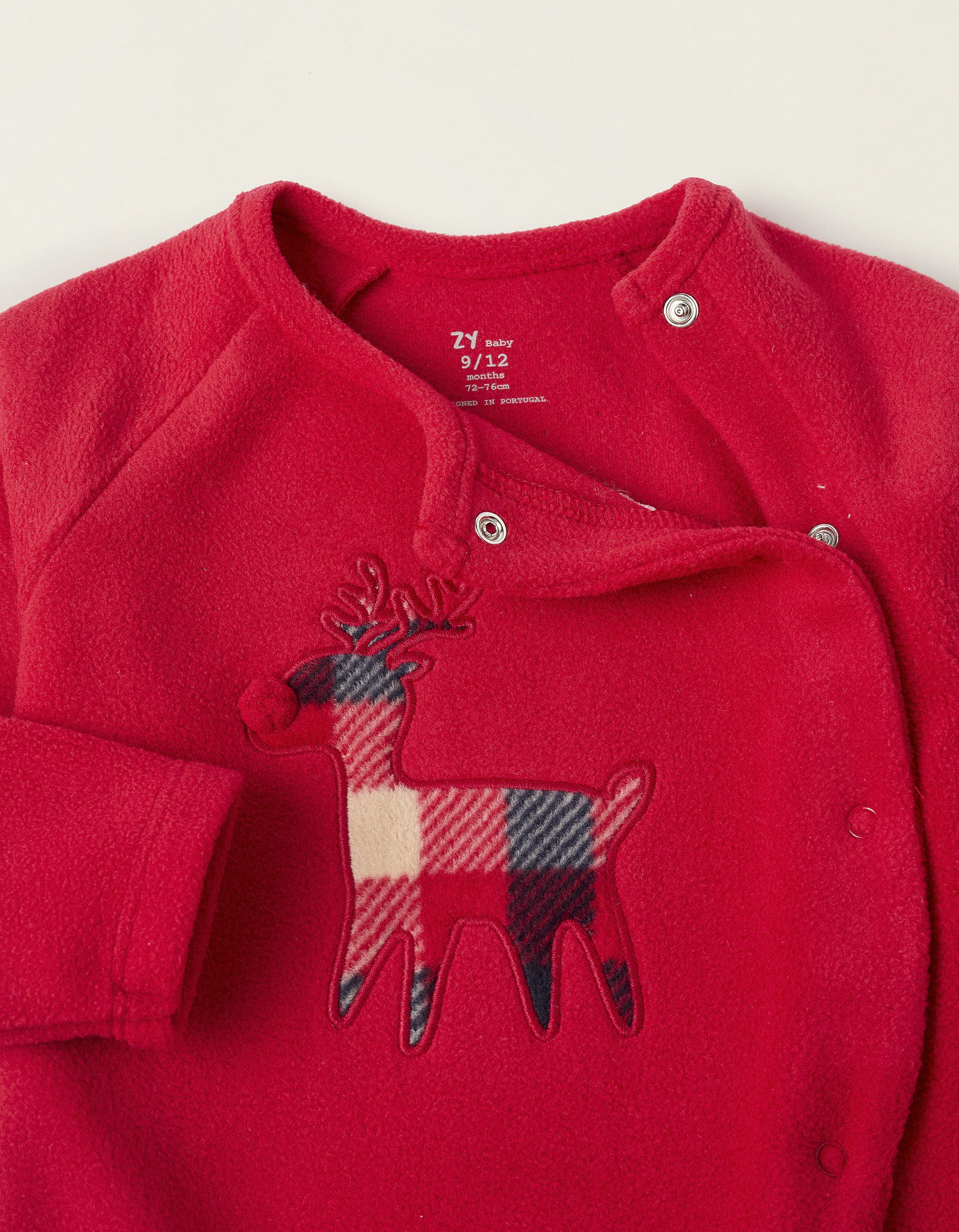 Polar Sleepsuit for Babies 'Reindeer', Red