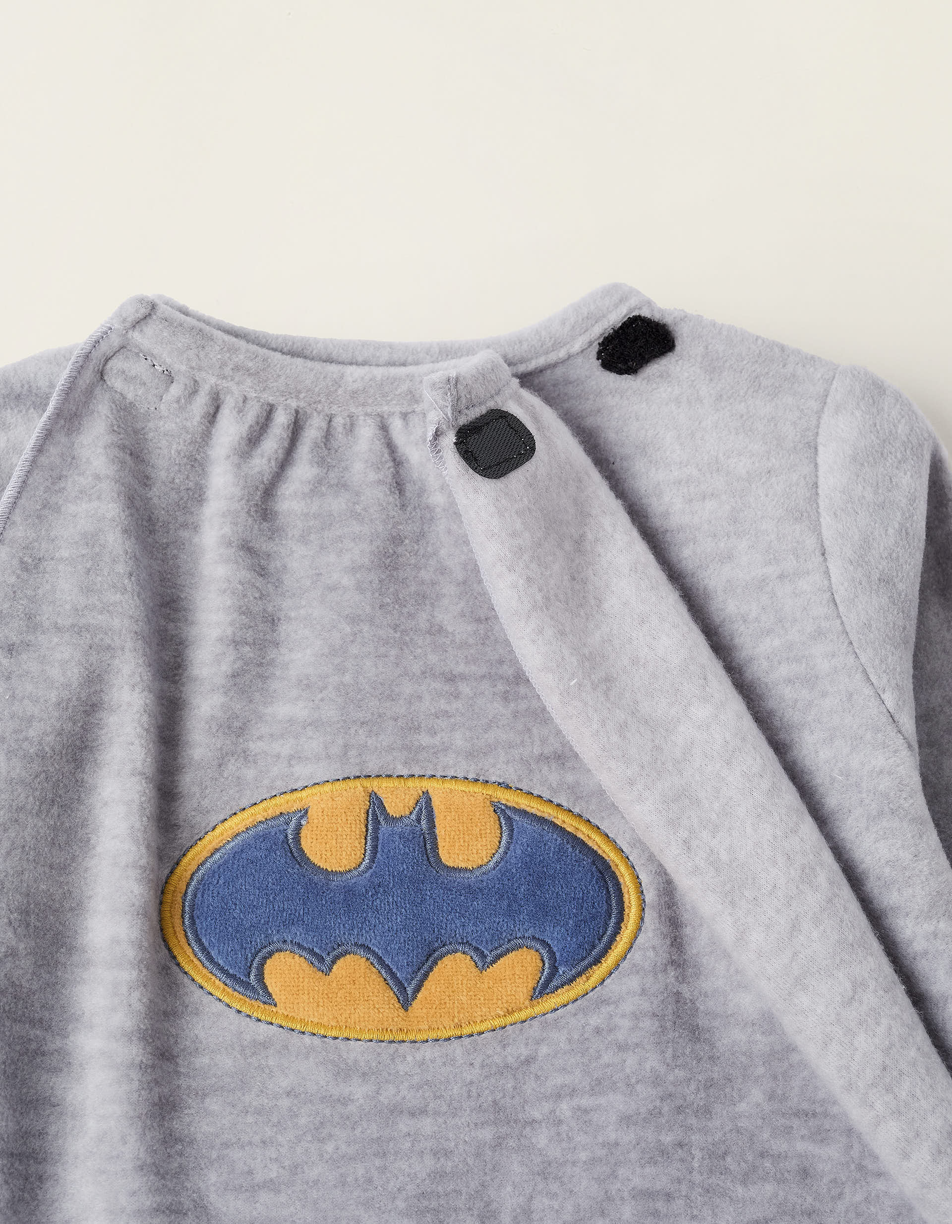 Grenouillère Polaire avec Cape Amovible pour Bébé Garçon 'Batman', Gris