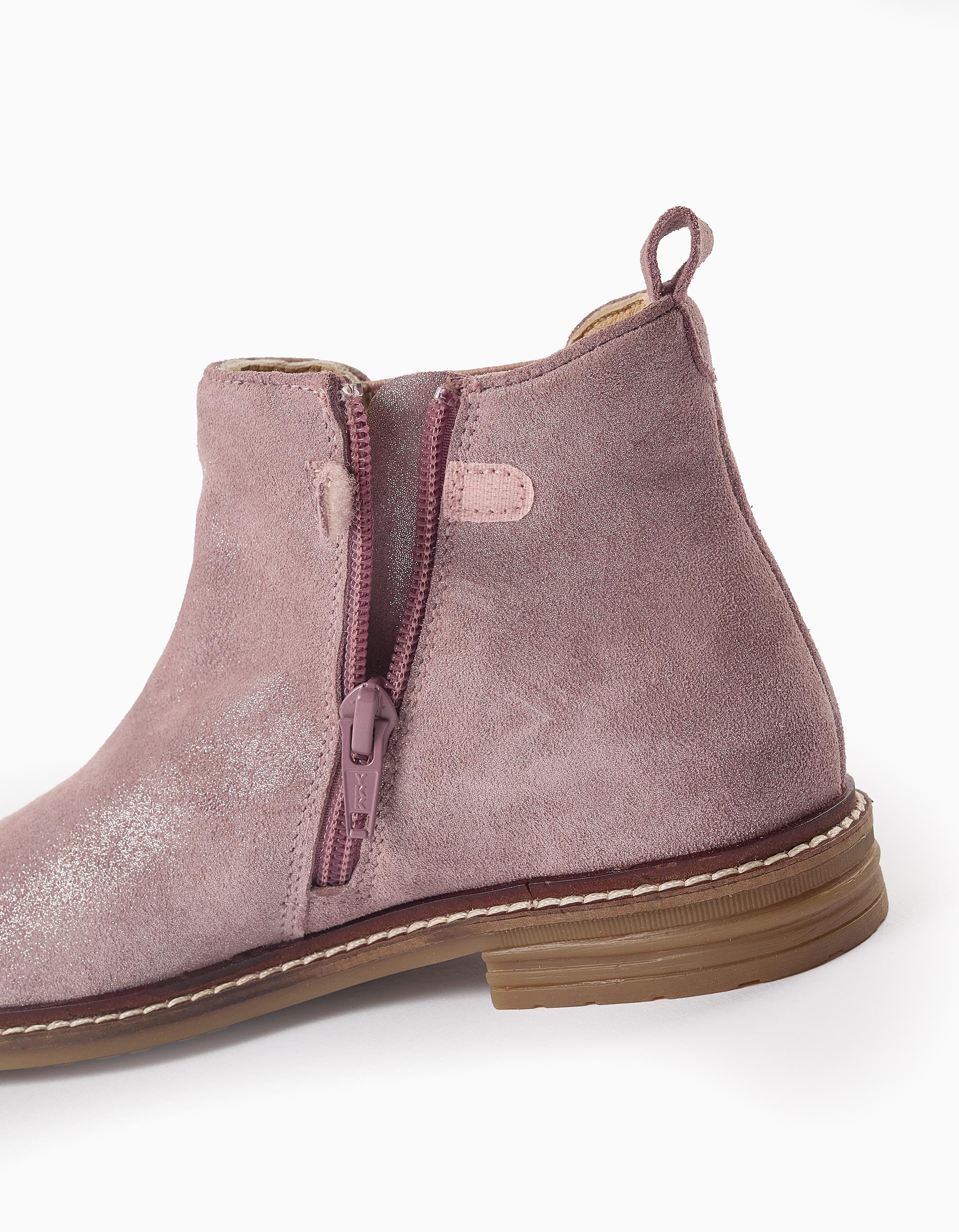 Botas de Camurça com Brilhantes para Menina, Rosa