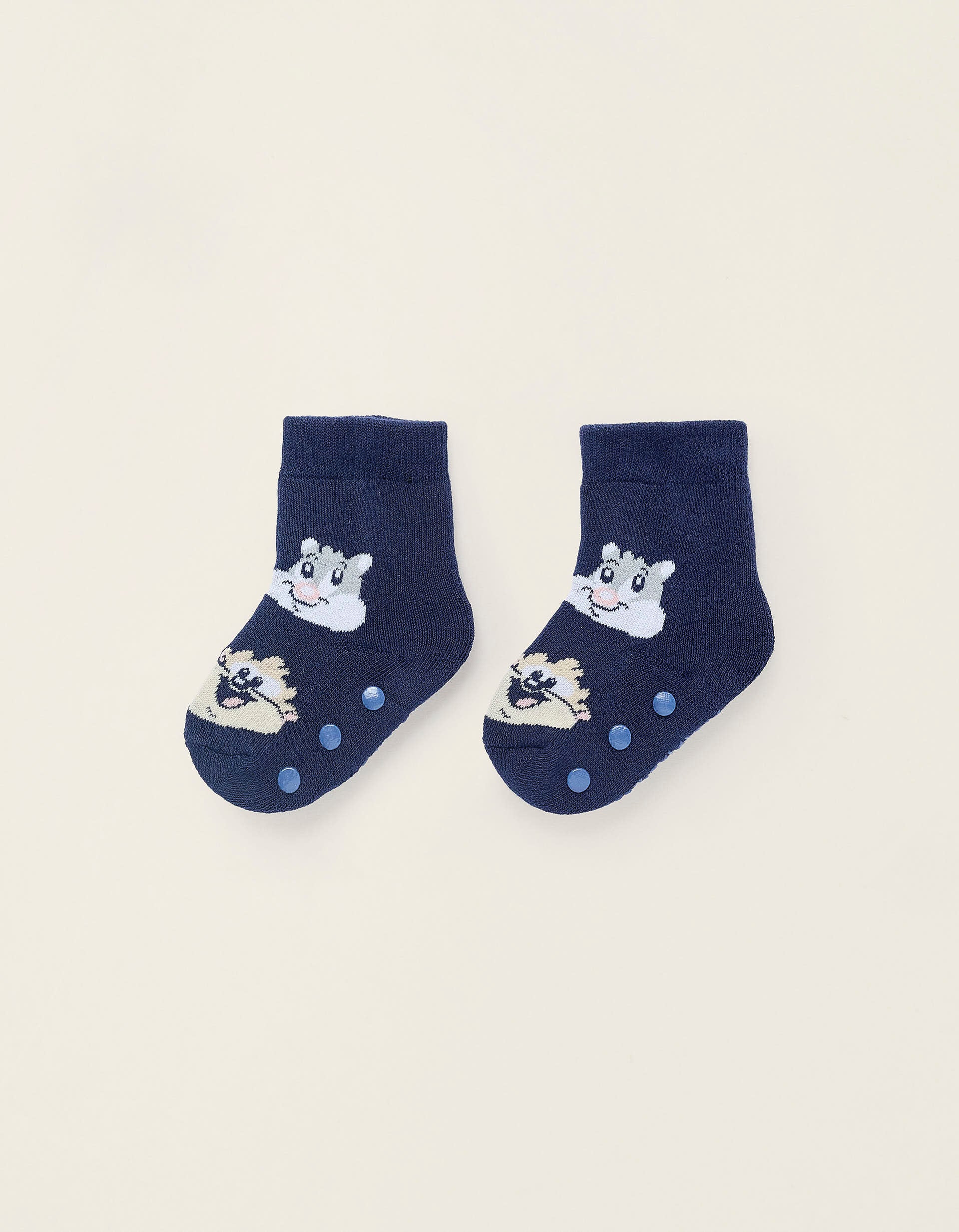 Chaussettes Antidérapantes pour Bébé Garçon 'Looney Tunes', Bleu Foncé