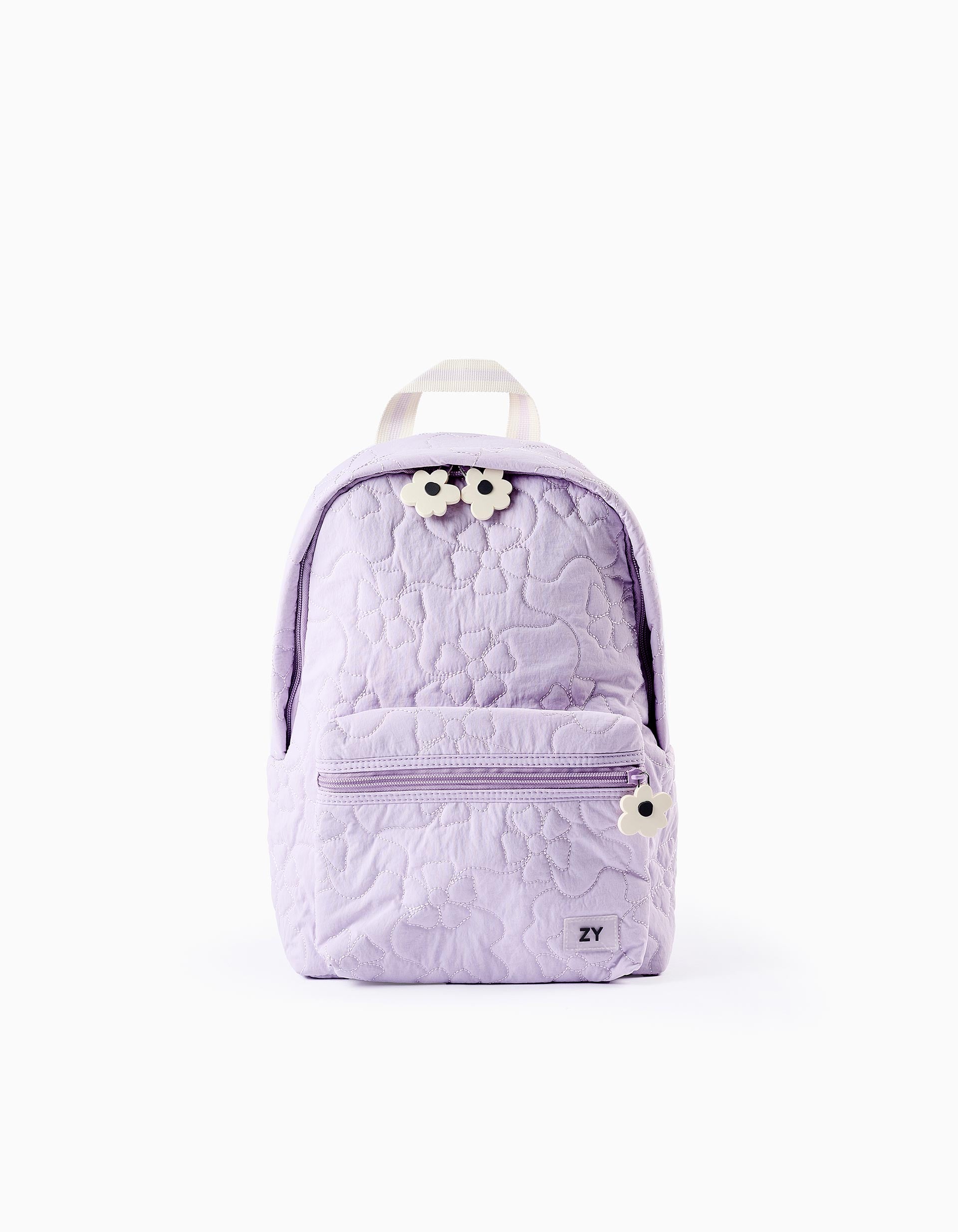 Mochila Almofadada Floral para Bebé e Menina , Lilás