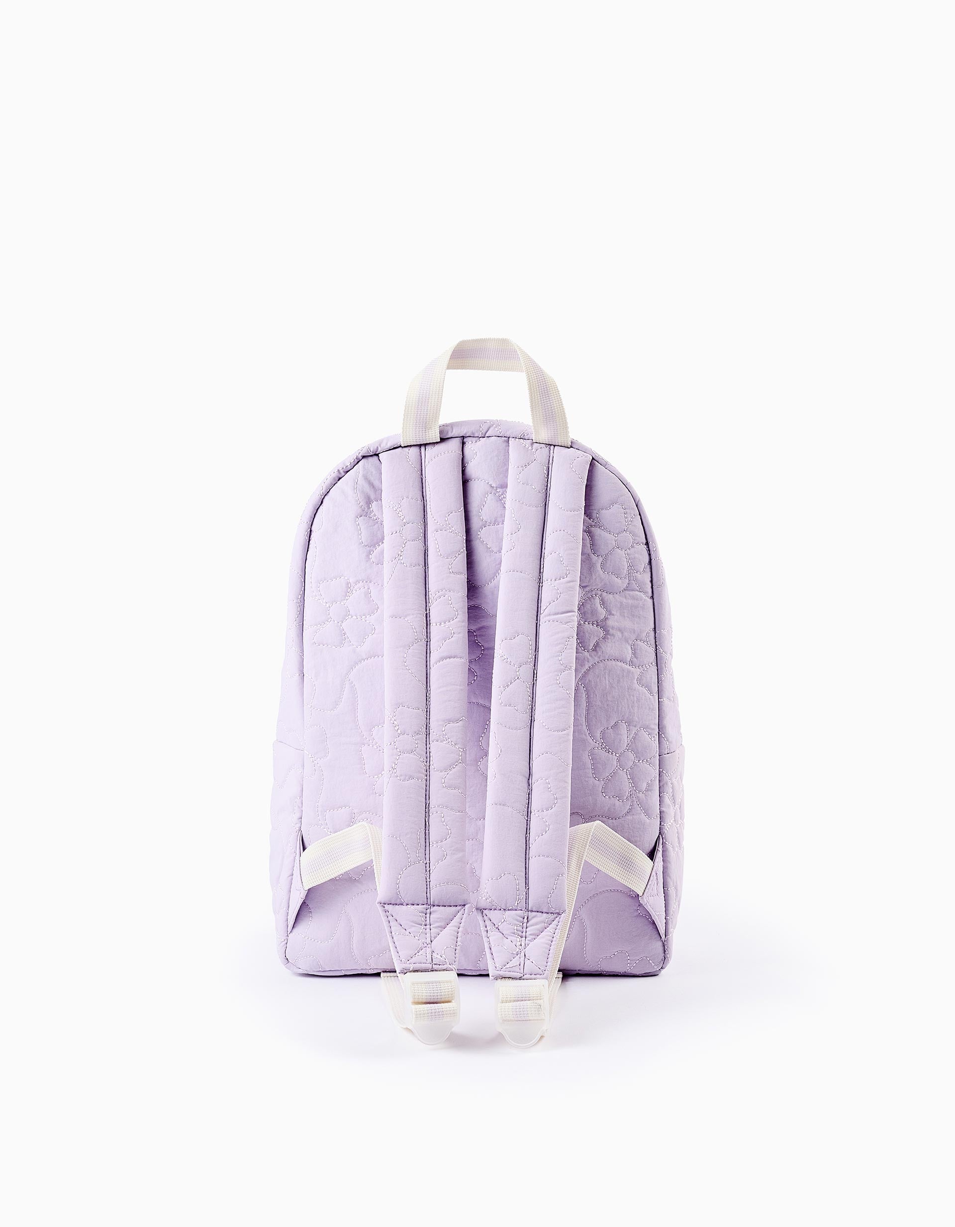 Mochila Almofadada Floral para Bebé e Menina , Lilás