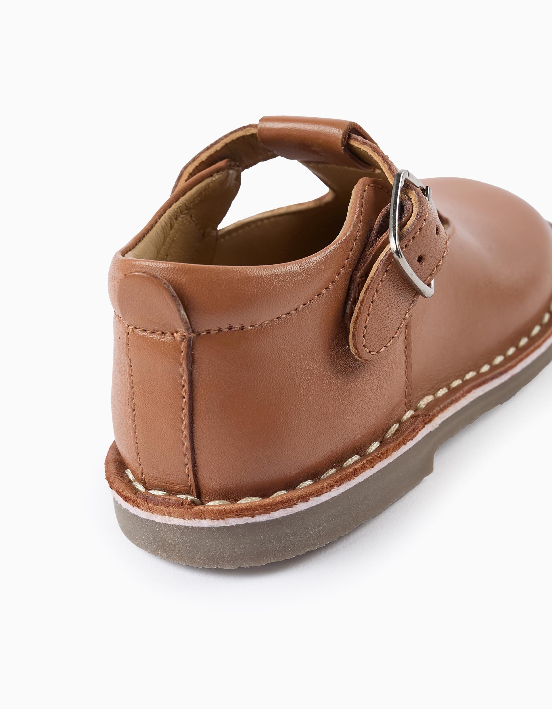 Zapatos Mary Jane de Piel para Bebé Niña, Camel