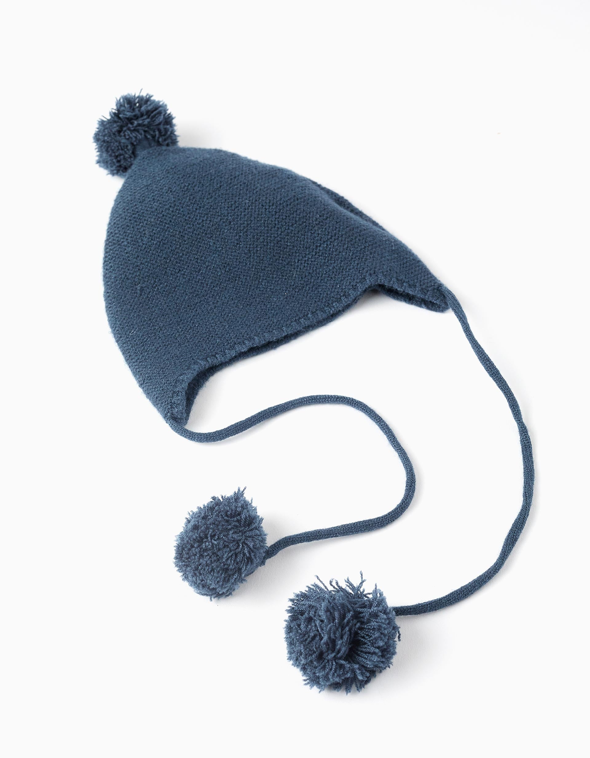 Gorro + Luvas de Malha para Bebé, Azul Escuro