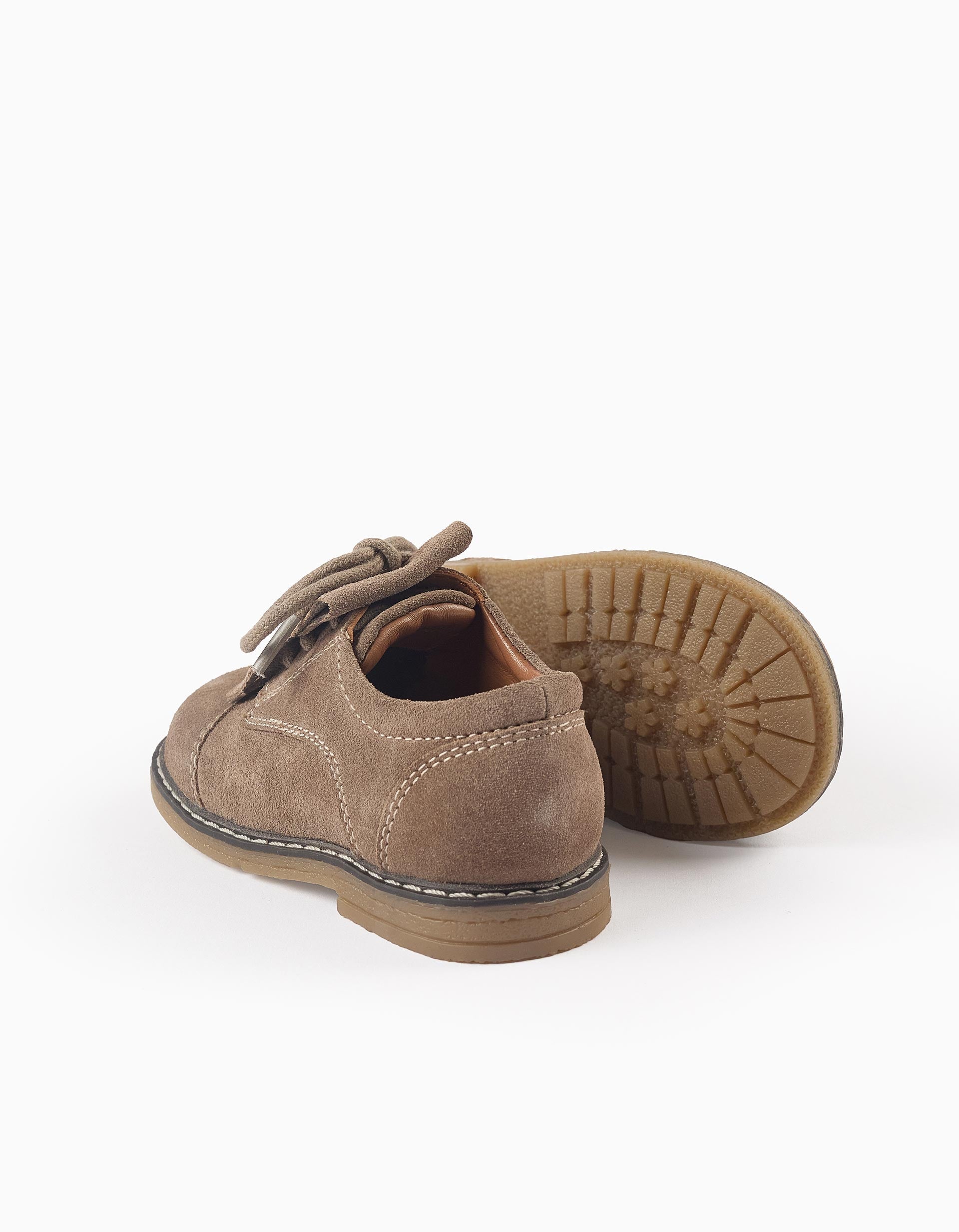 Suede Baby Shoes, Dark Beige