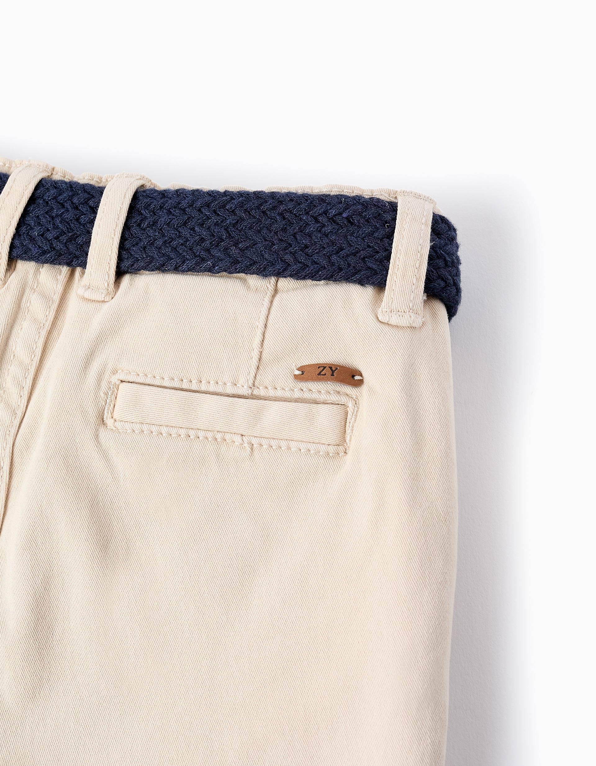 Short Chino avec Ceinture pour Bébé Garçon, Beige