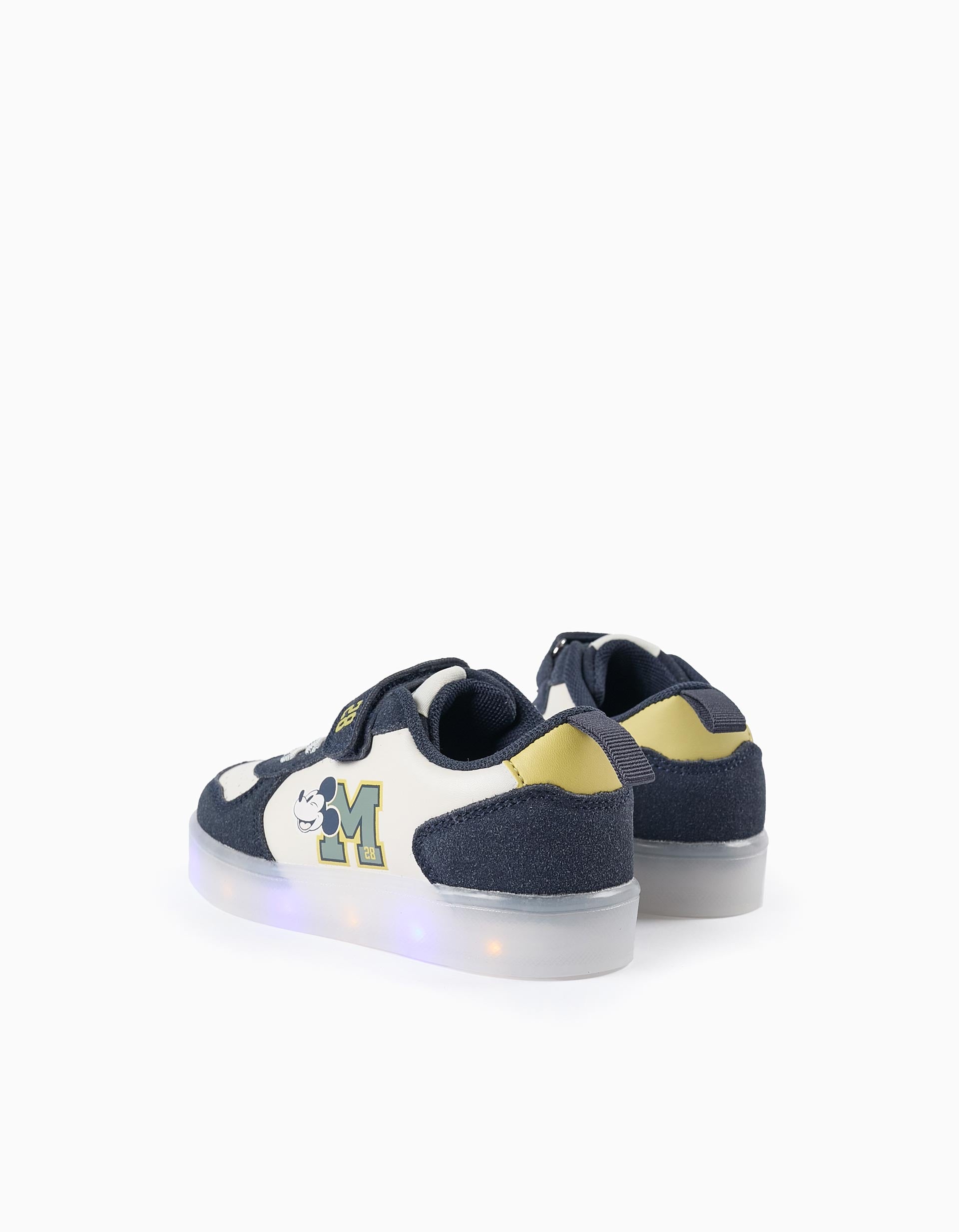 Zapatillas con Luces para Bebé Niño 'Mickey', Blanco/Azul/Amarillo