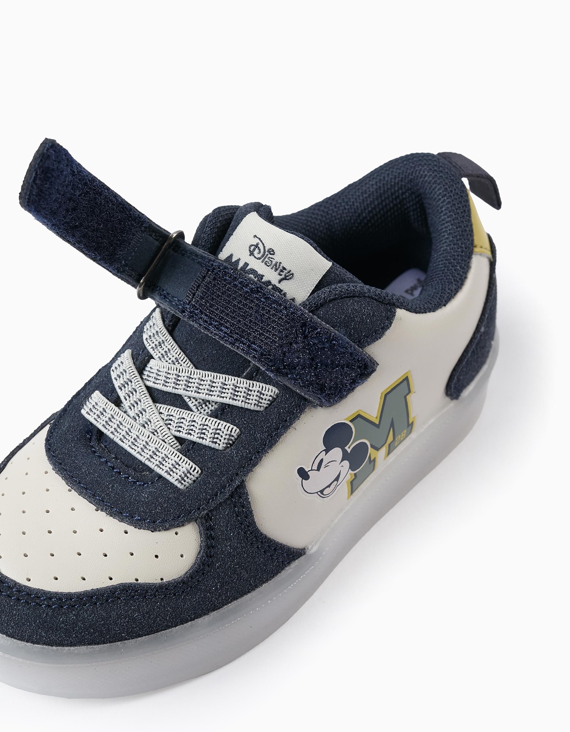 Zapatillas con Luces para Bebé Niño 'Mickey', Blanco/Azul/Amarillo