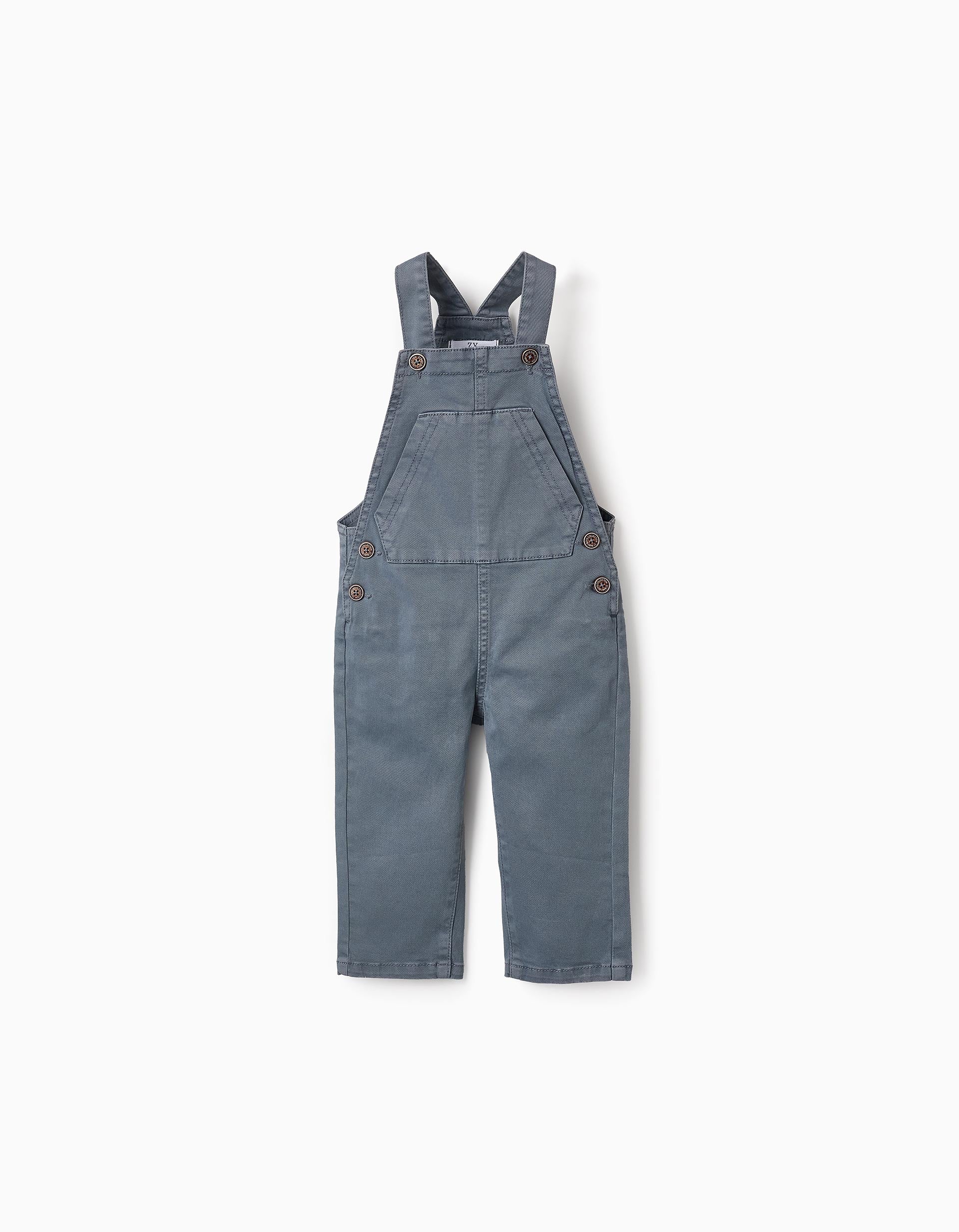 Twill Dungarees for Baby Boys, Blue