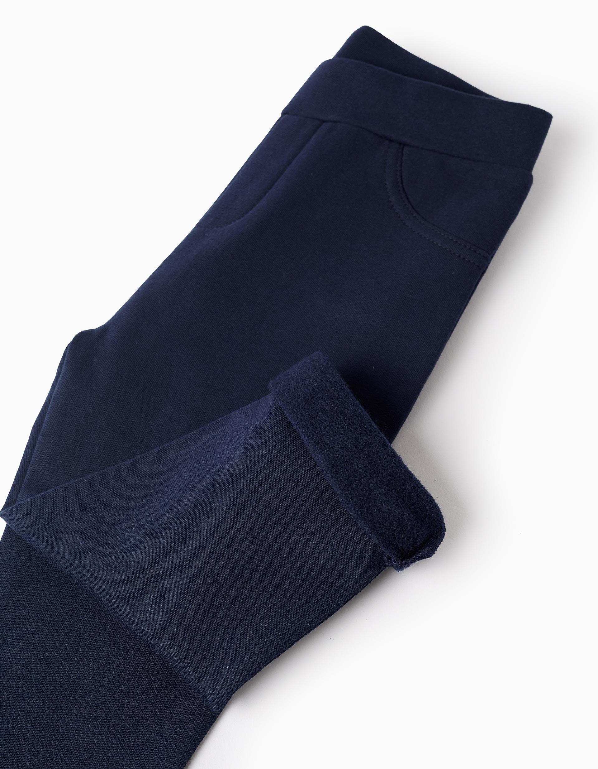 Jeggings Cardadas para Bebé Menina, Azul Escuro