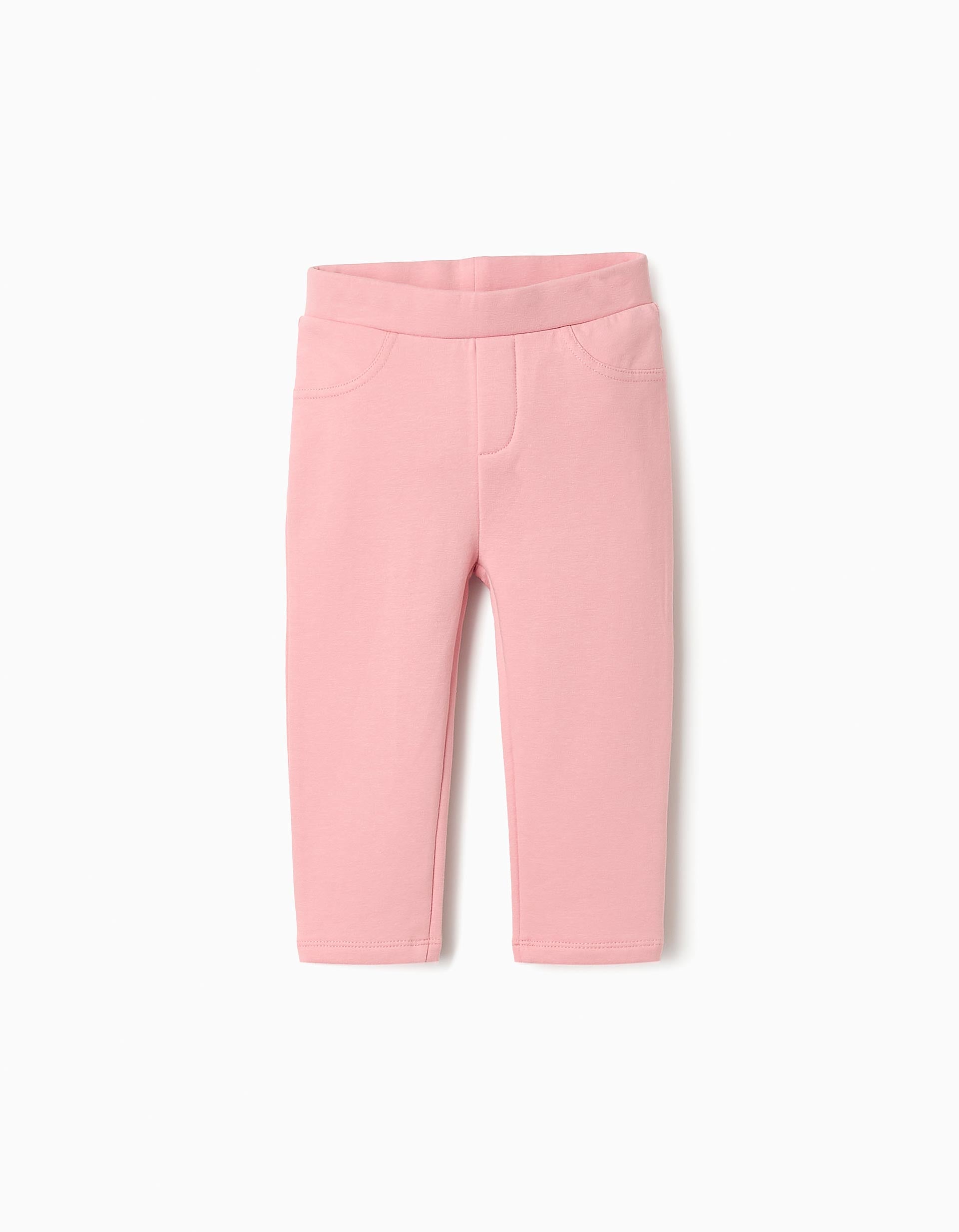 Jeggings Cardadas para Bebé Menina, Rosa