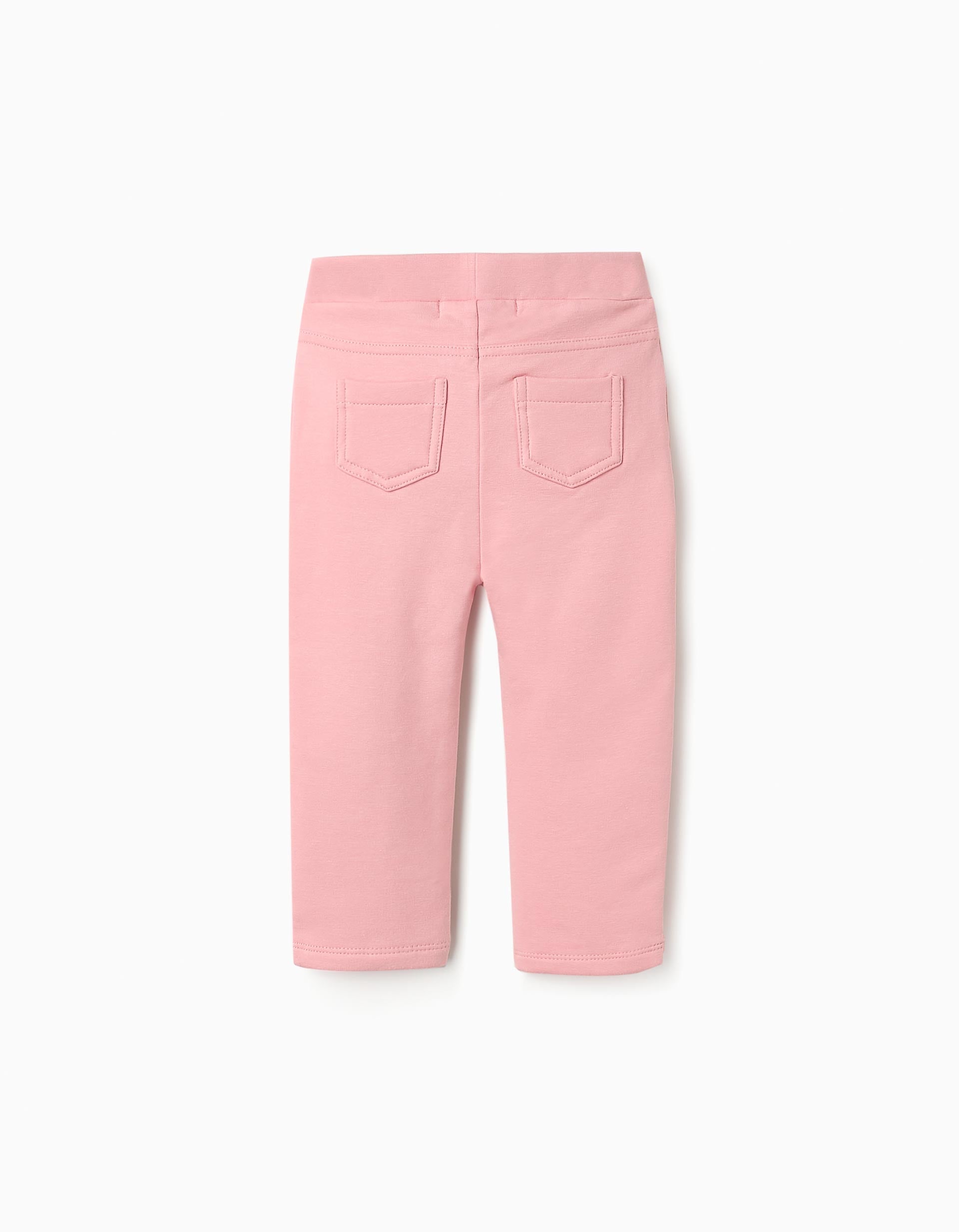 Jeggings Cardadas para Bebé Menina, Rosa