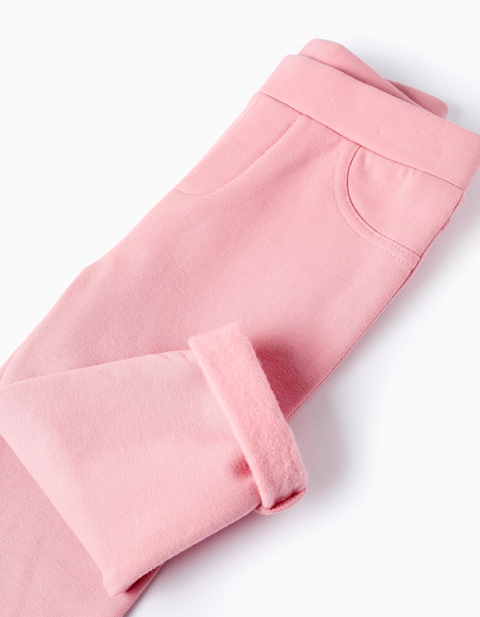 Jeggings Cardadas para Bebé Menina, Rosa