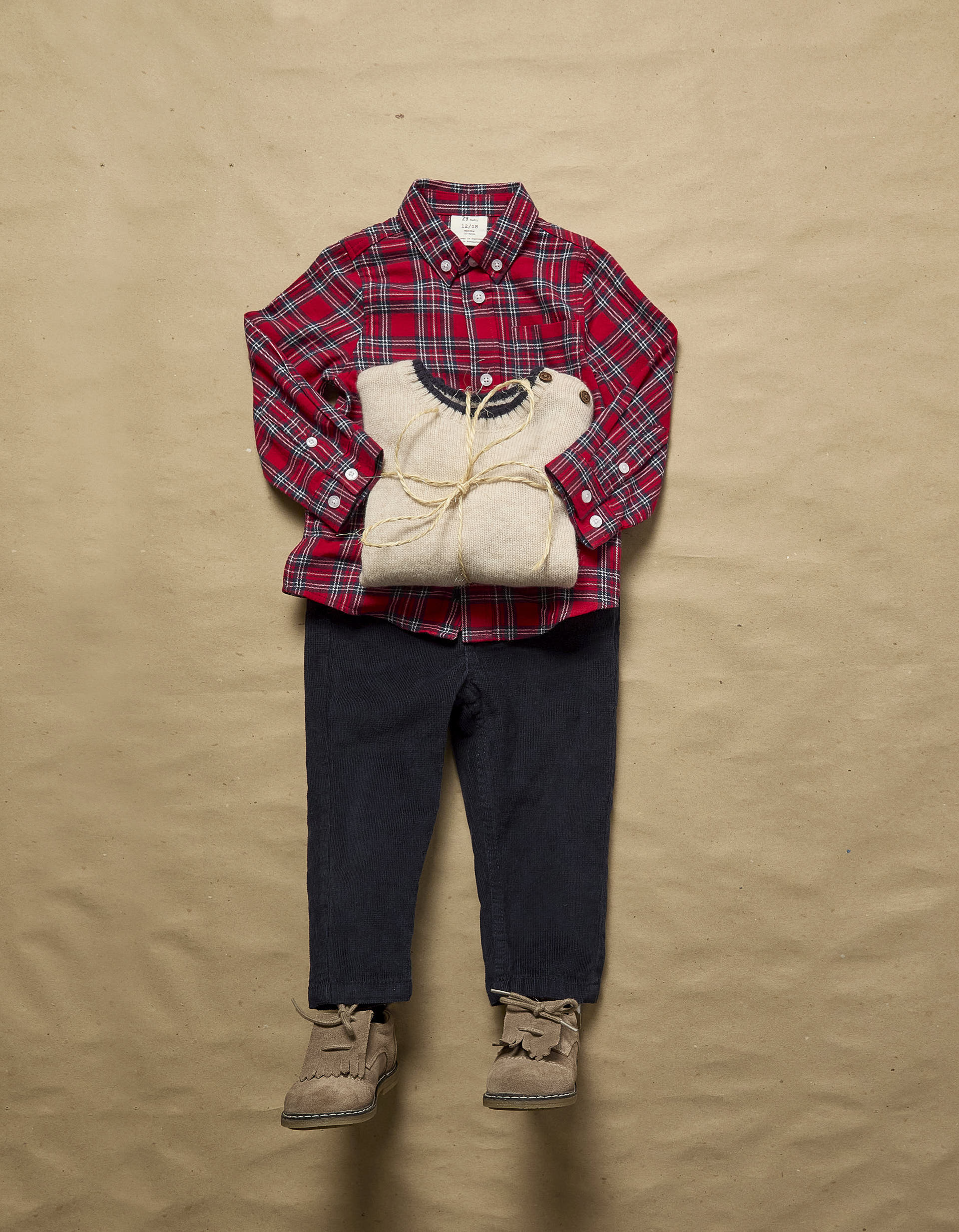 Flannel Checked Shirt for Baby Boys, Red