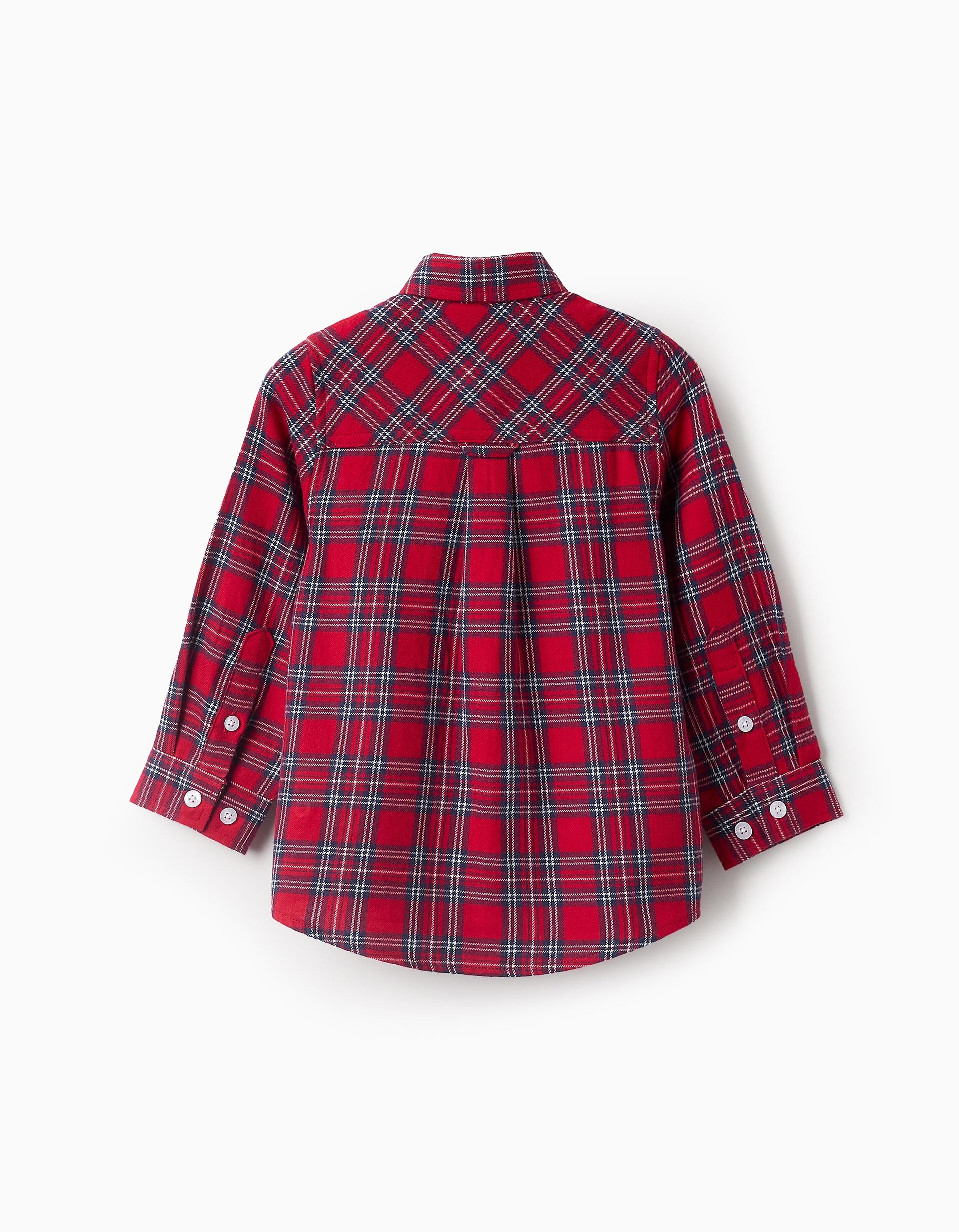 Flannel Checked Shirt for Baby Boys, Red