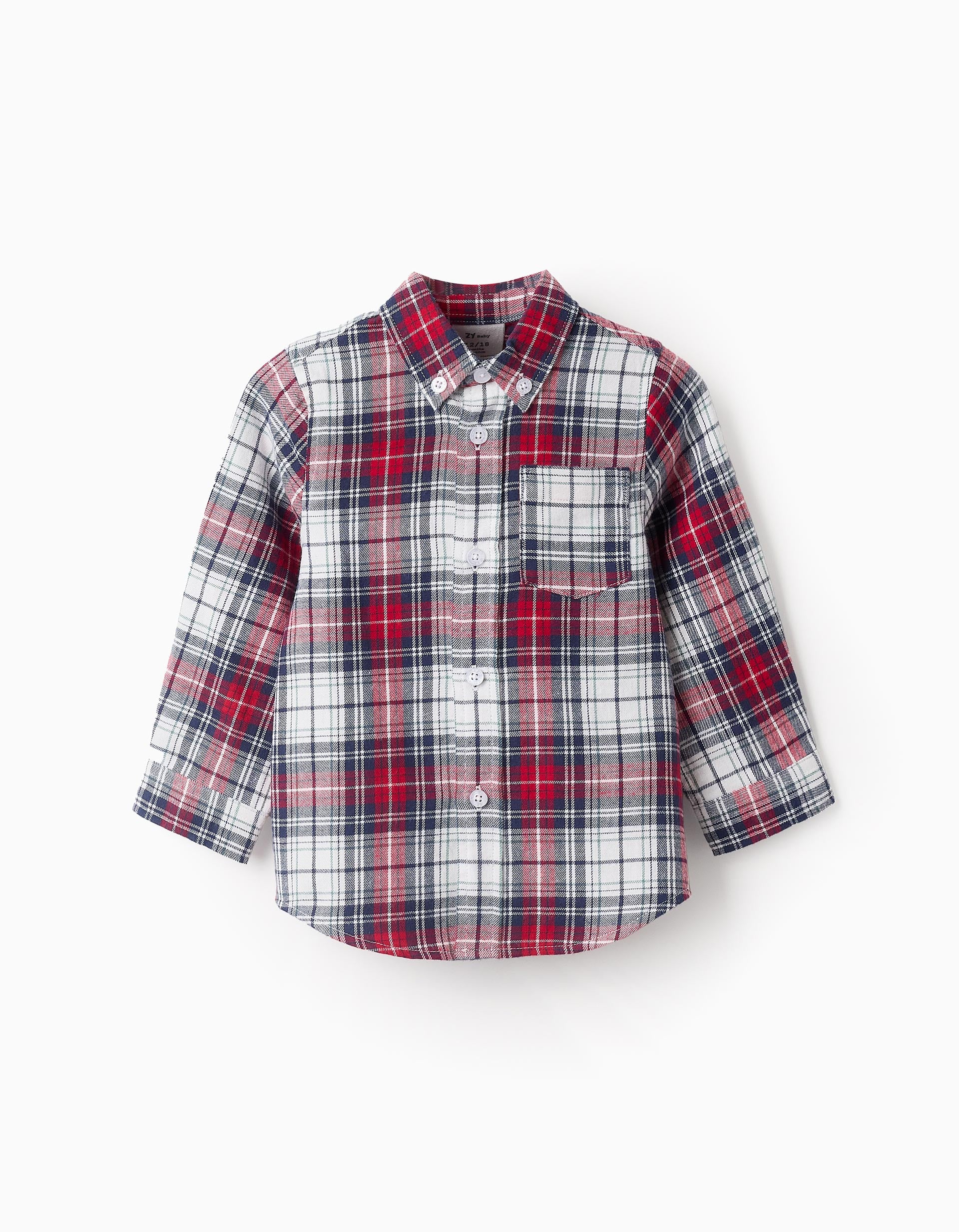 Flannel Checked Shirt for Baby Boys, Multicolour