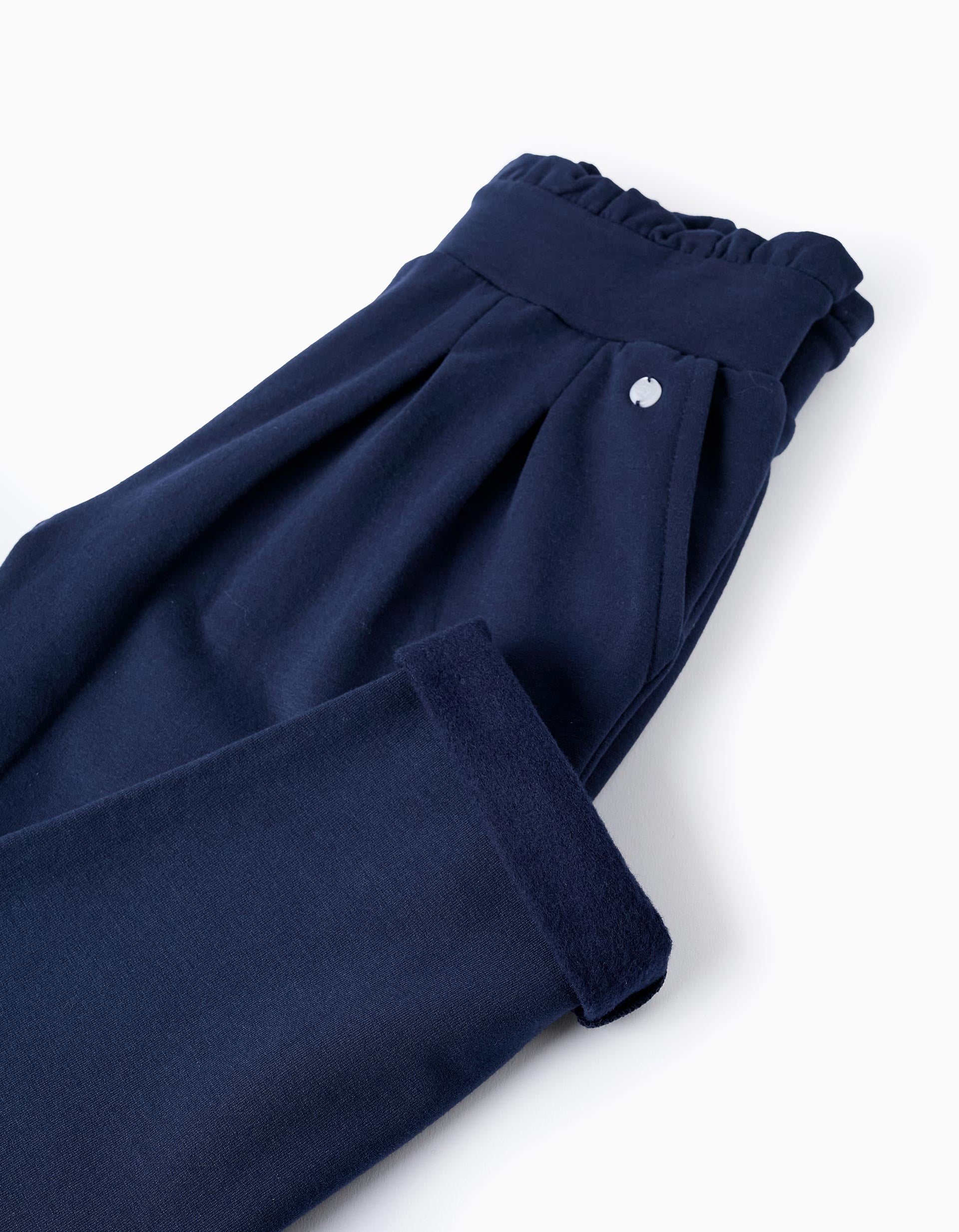 Pantalones Perchados con Pinzas para Niña, Azul Oscuro