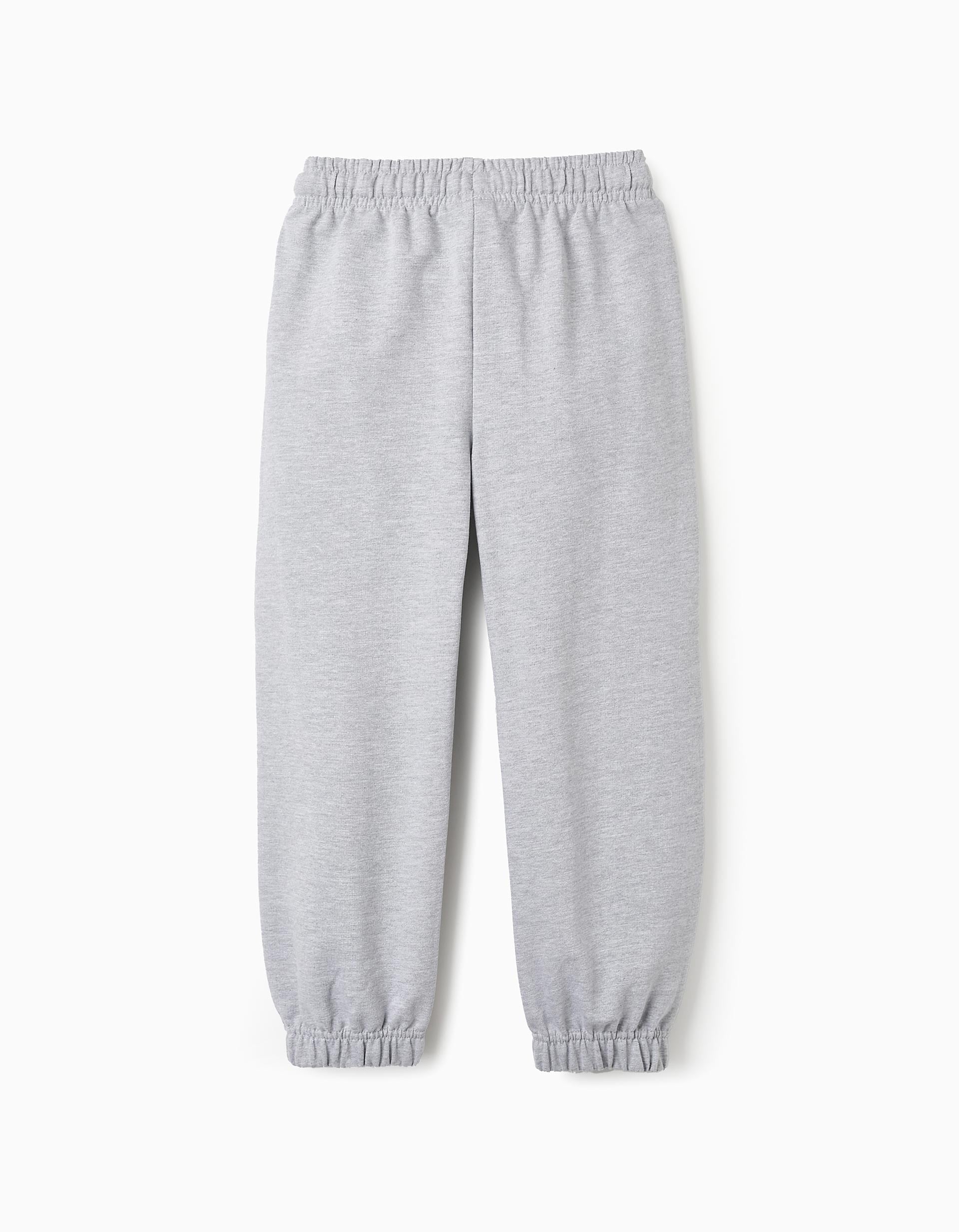 Pantalón de Chándal en Algodón para Niña, Gris