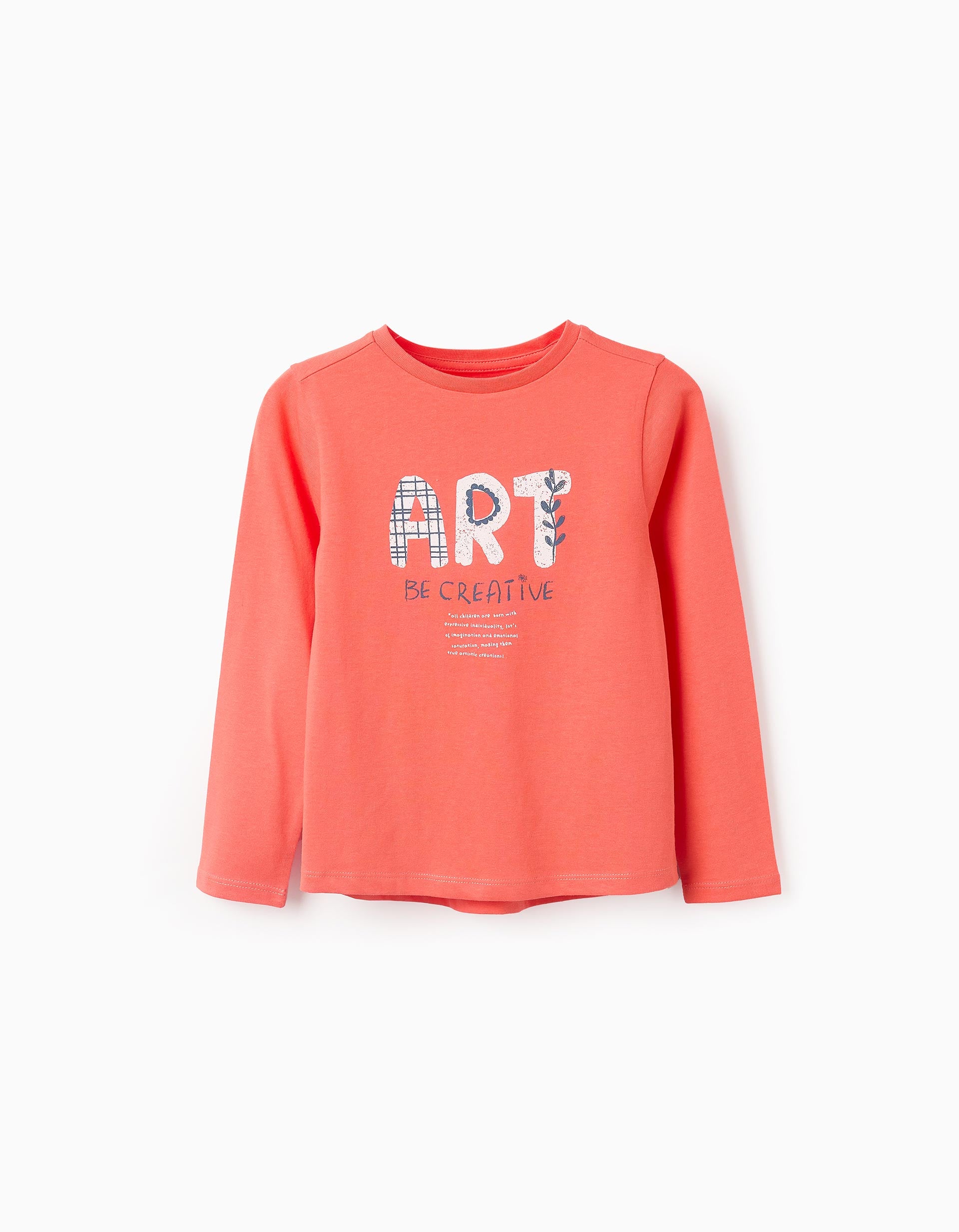 Long Sleeve T-shirt for Girls 'Art', Orange