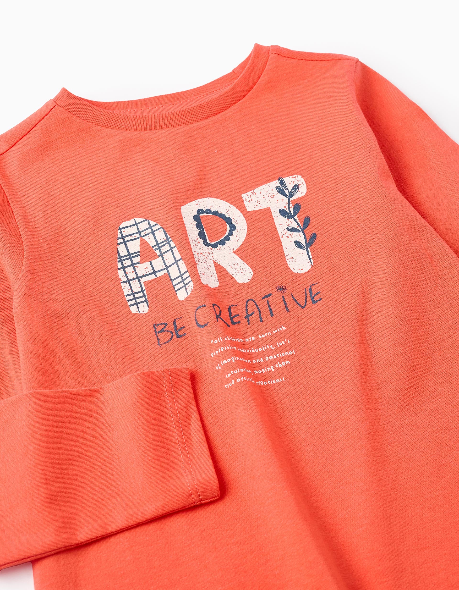 Long Sleeve T-shirt for Girls 'Art', Orange