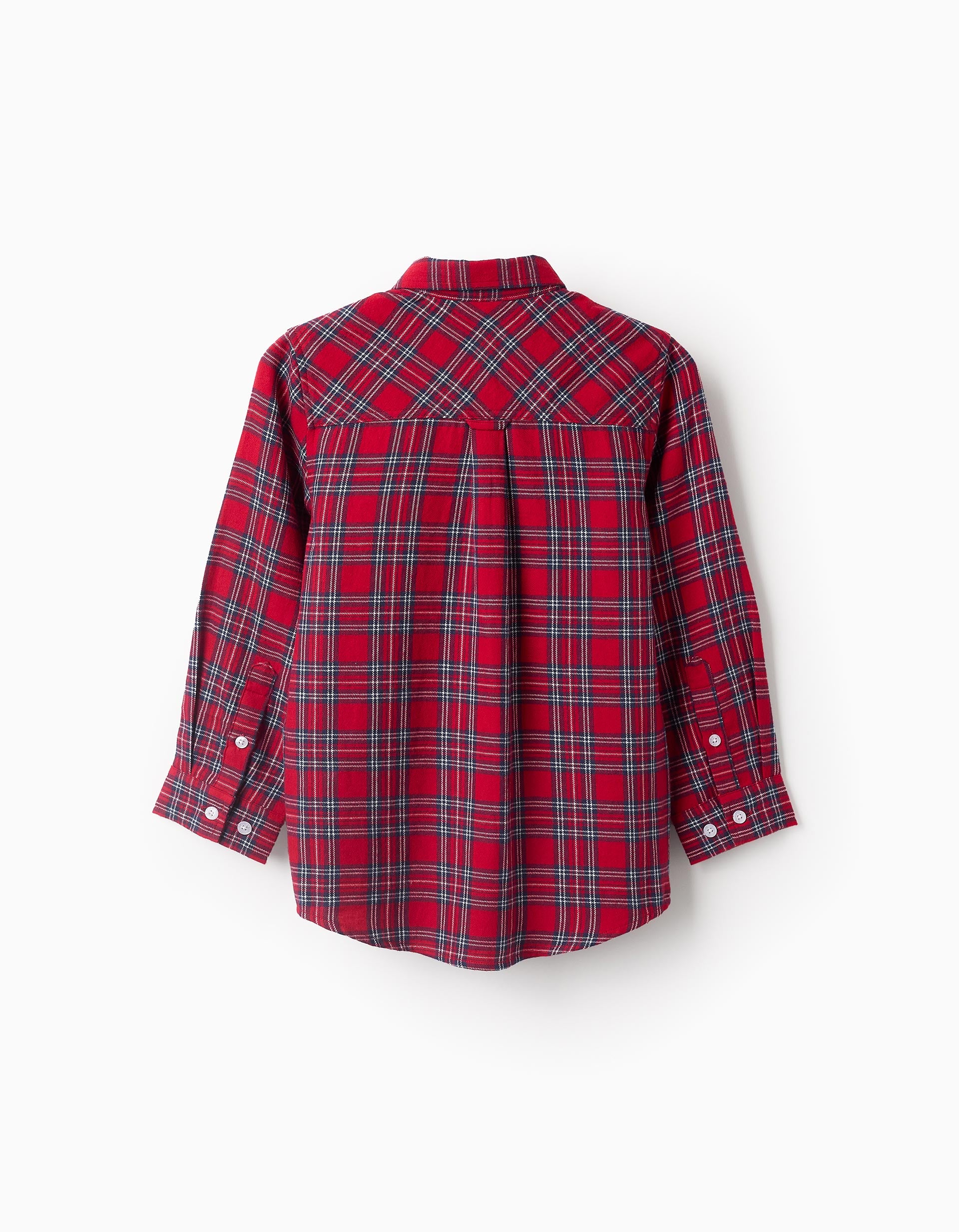 Flannel Checked Shirt for Boys, Red