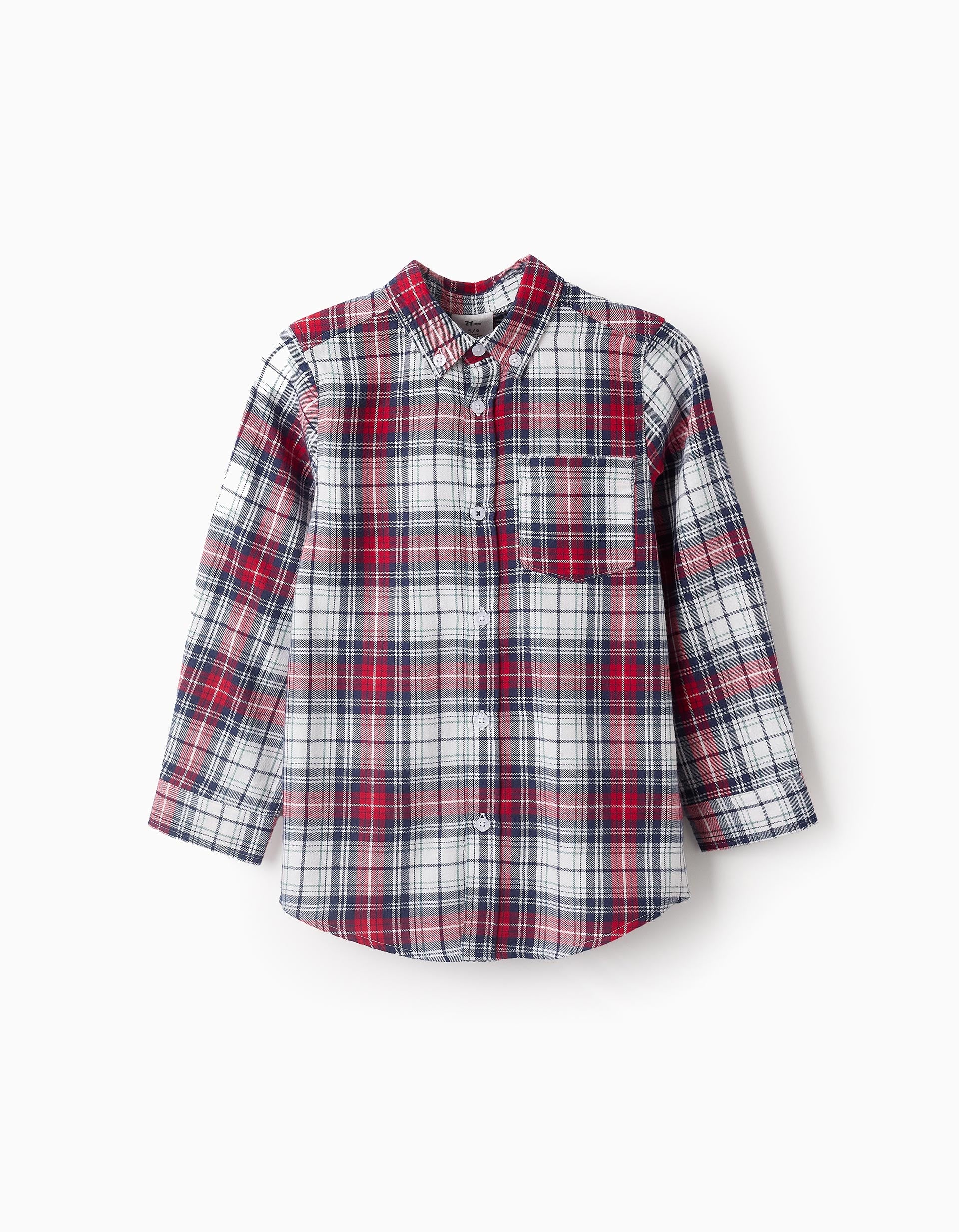 Camisa de Franela con Cuadros para Niño, Multicolor